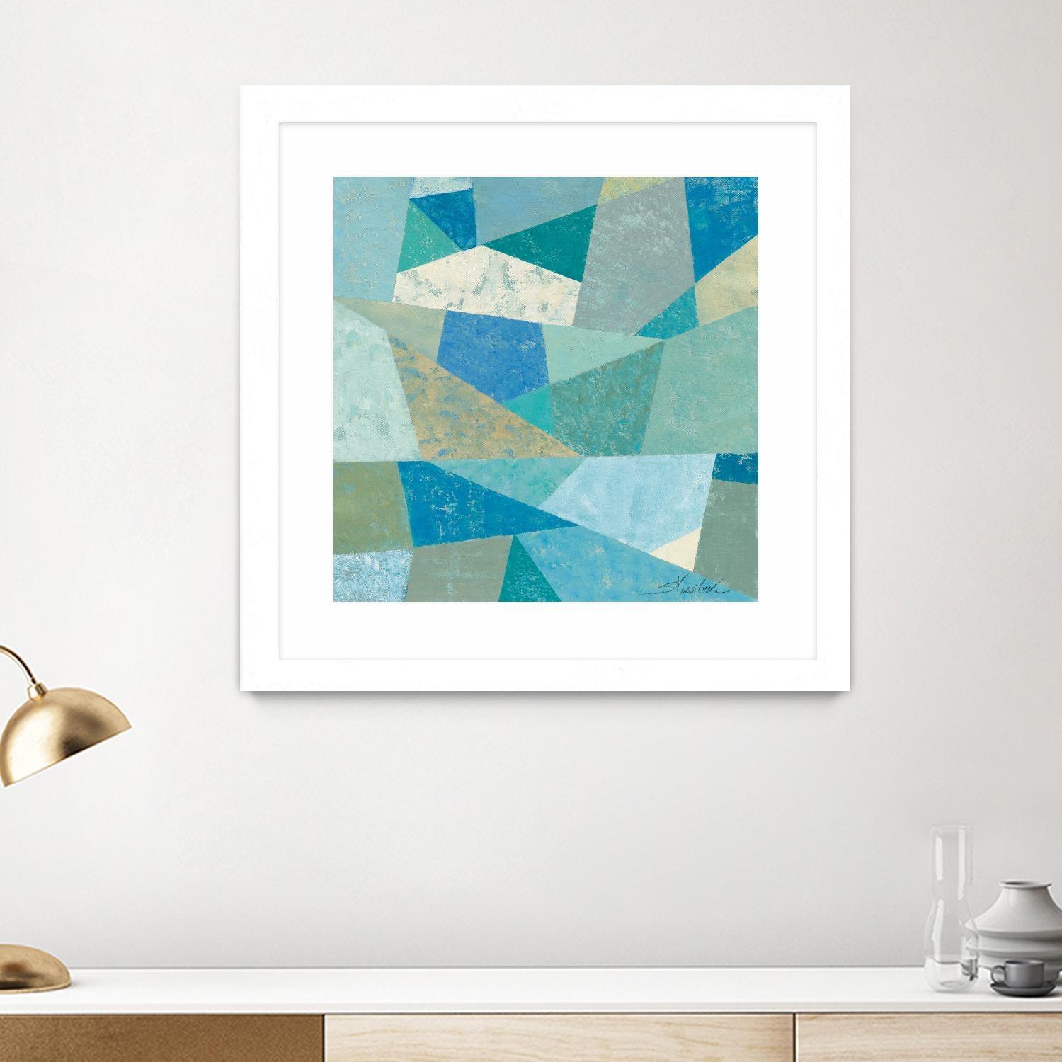 Teal Geo Metric by Silvia Vassileva on GIANT ART - green abstract