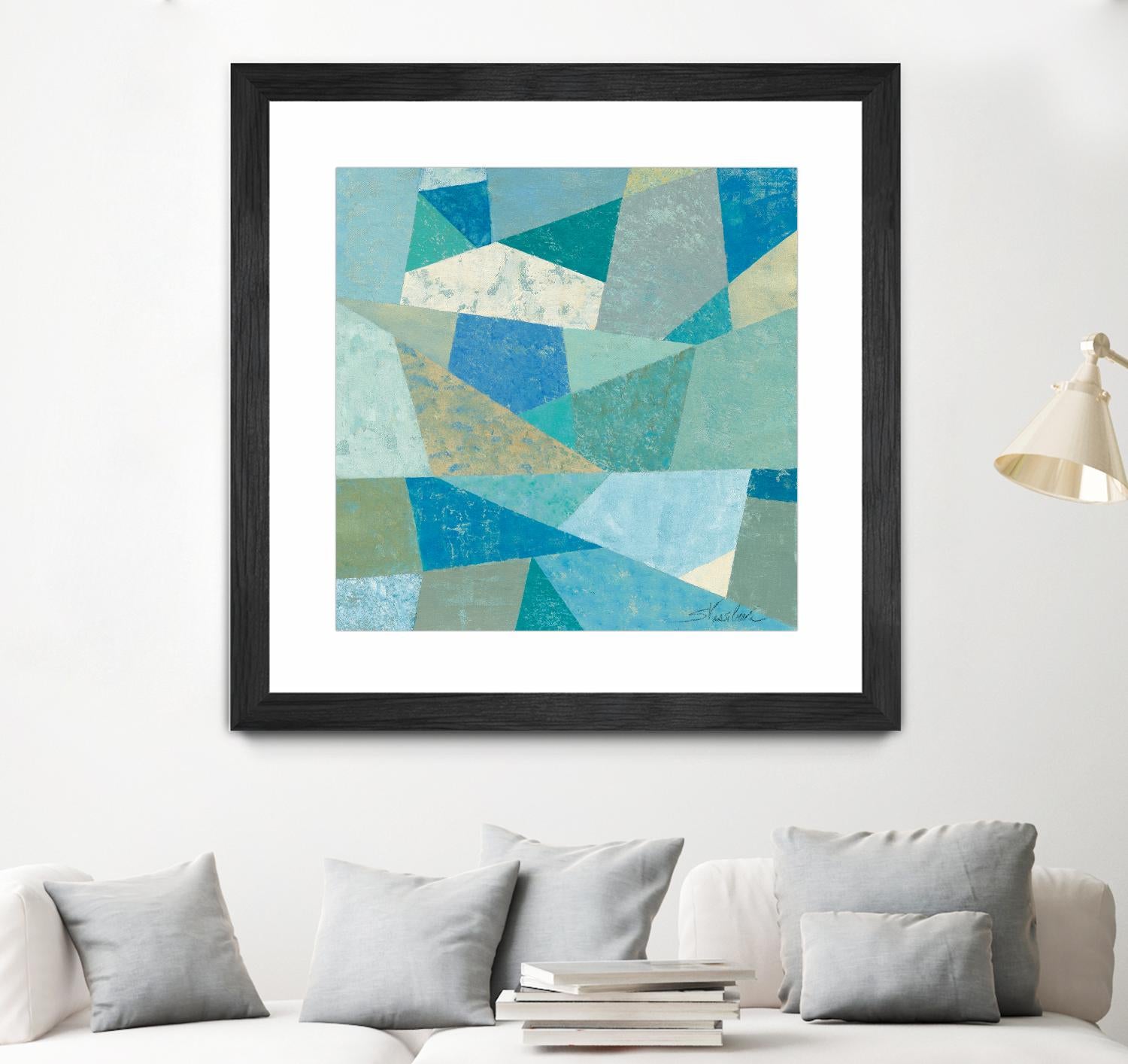 Teal Geo Metric by Silvia Vassileva on GIANT ART - green abstract
