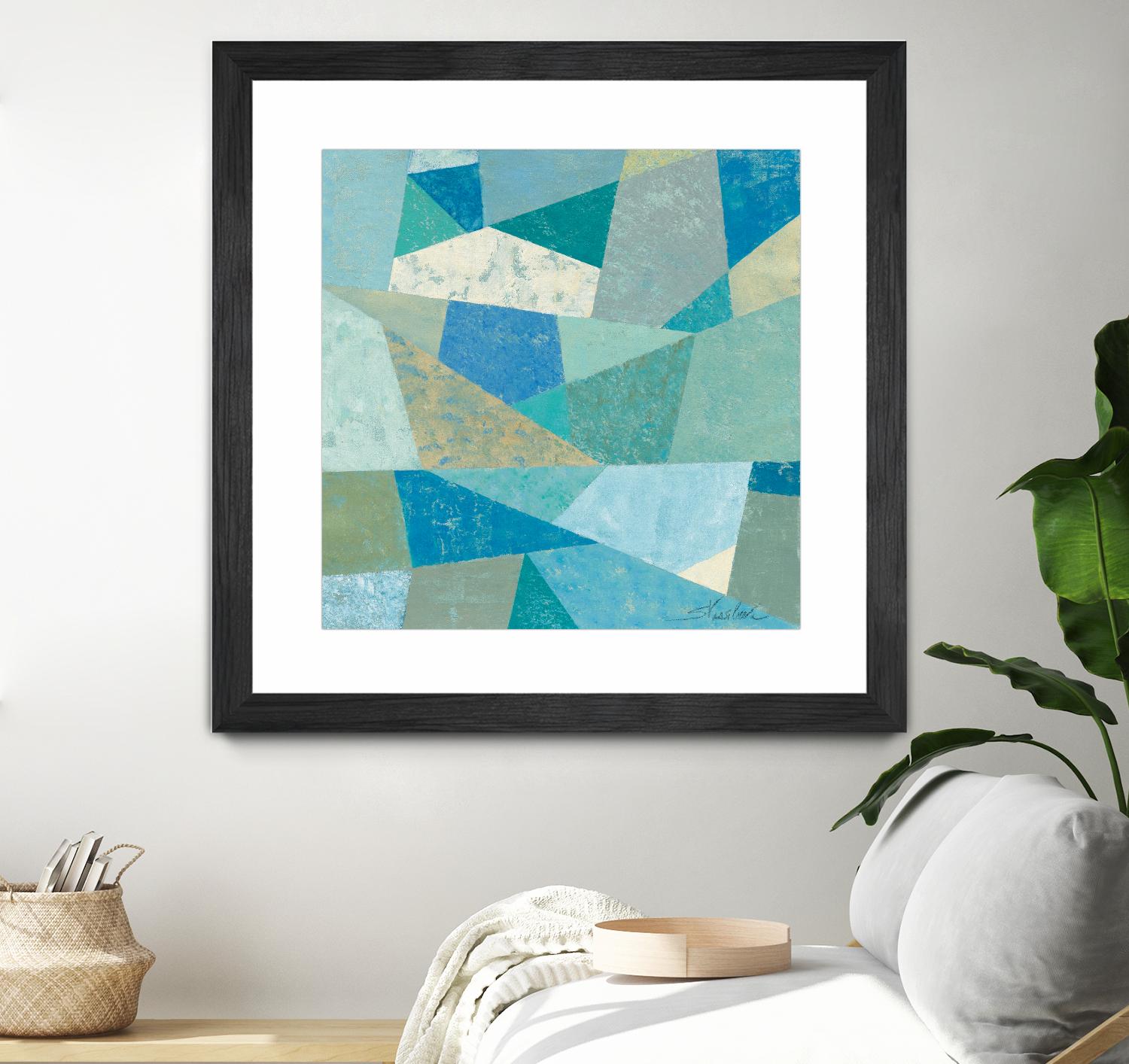Teal Geo Metric by Silvia Vassileva on GIANT ART - green abstract
