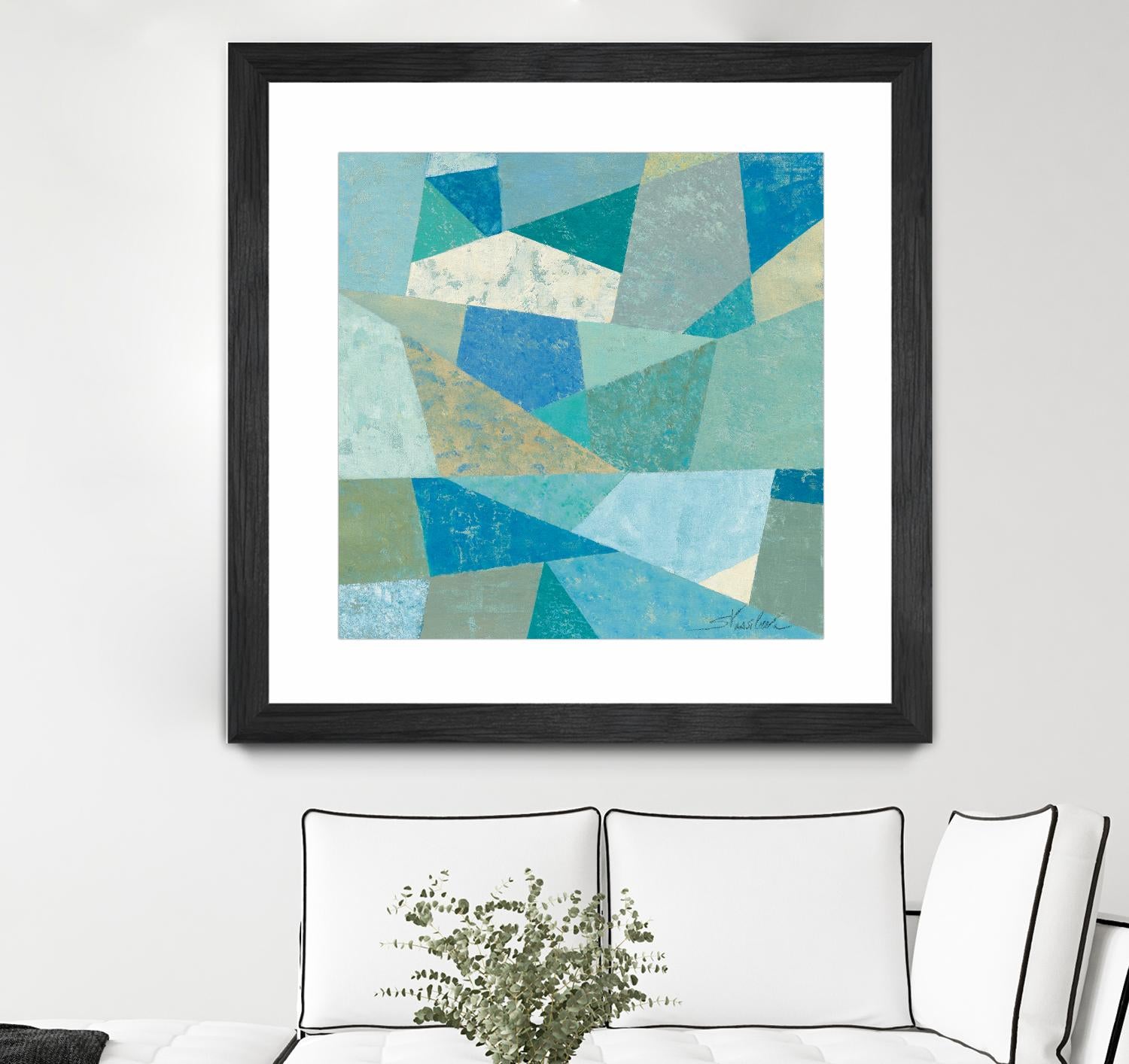 Teal Geo Metric by Silvia Vassileva on GIANT ART - green abstract