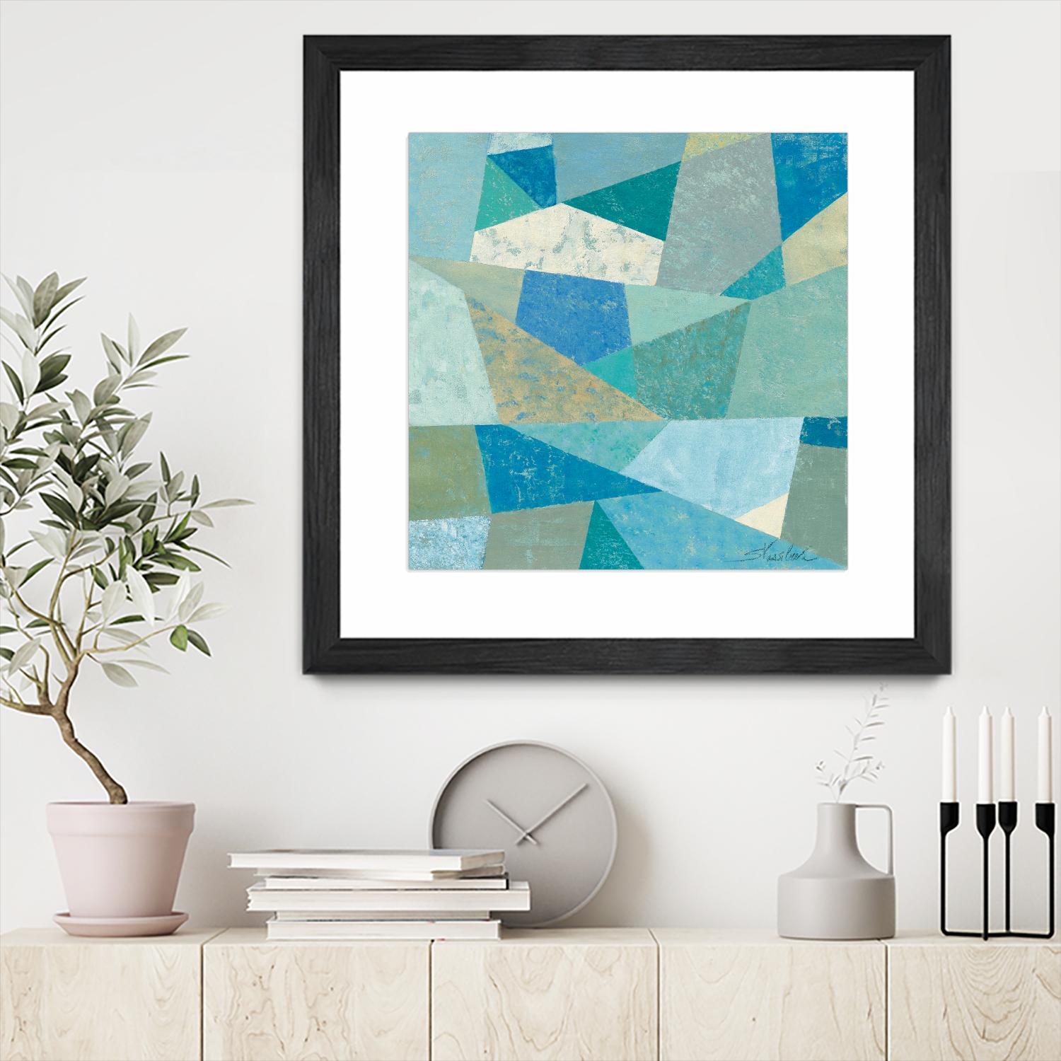 Teal Geo Metric by Silvia Vassileva on GIANT ART - green abstract