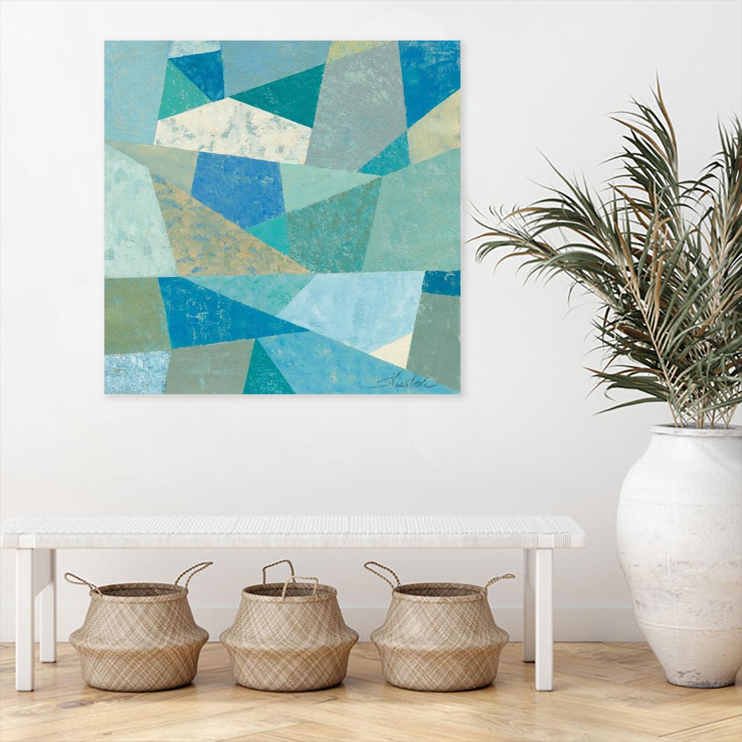 Teal Geo Metric by Silvia Vassileva on GIANT ART - green abstract