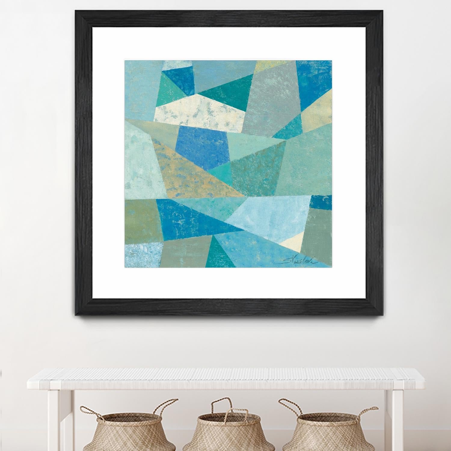 Teal Geo Metric by Silvia Vassileva on GIANT ART - green abstract