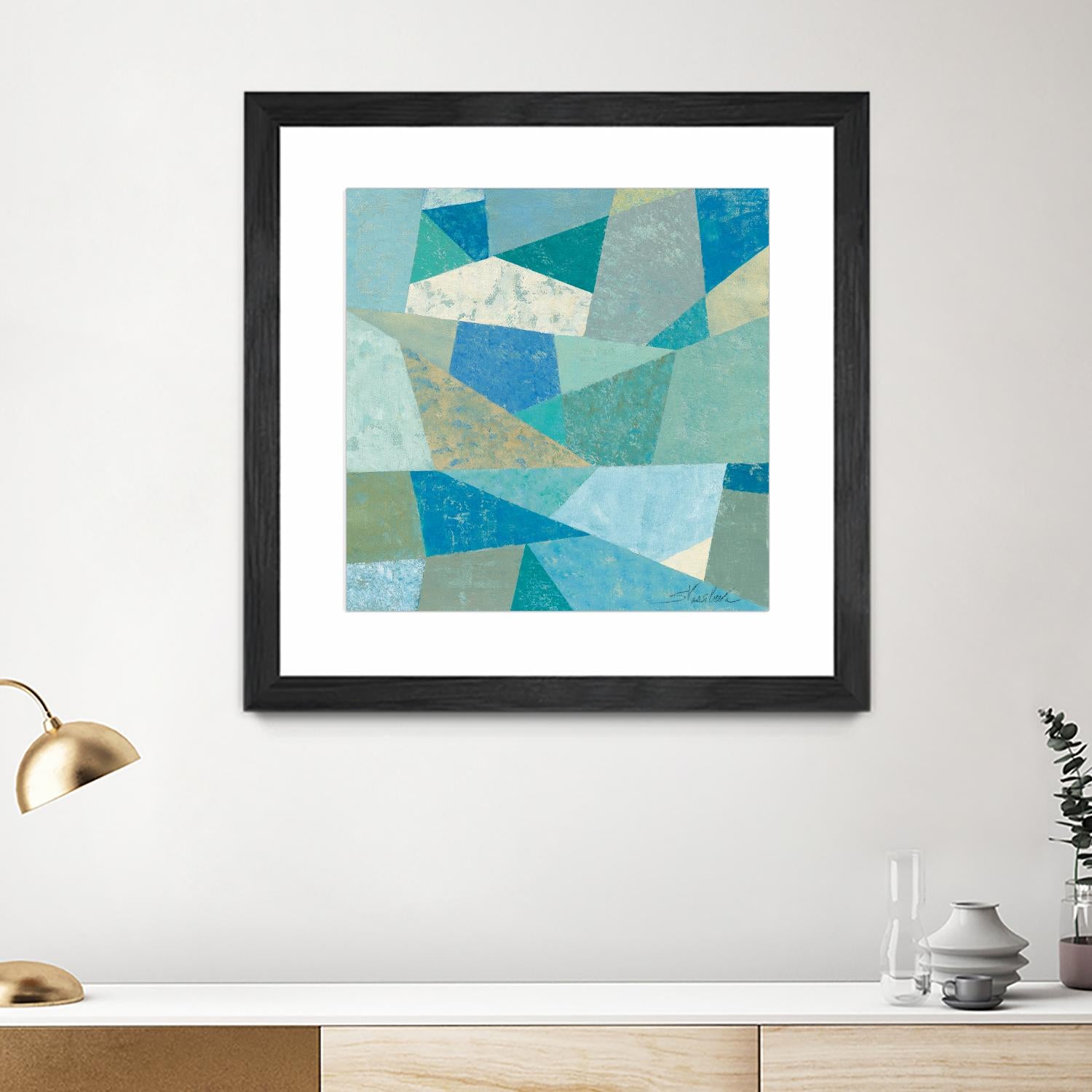 Teal Geo Metric by Silvia Vassileva on GIANT ART - green abstract