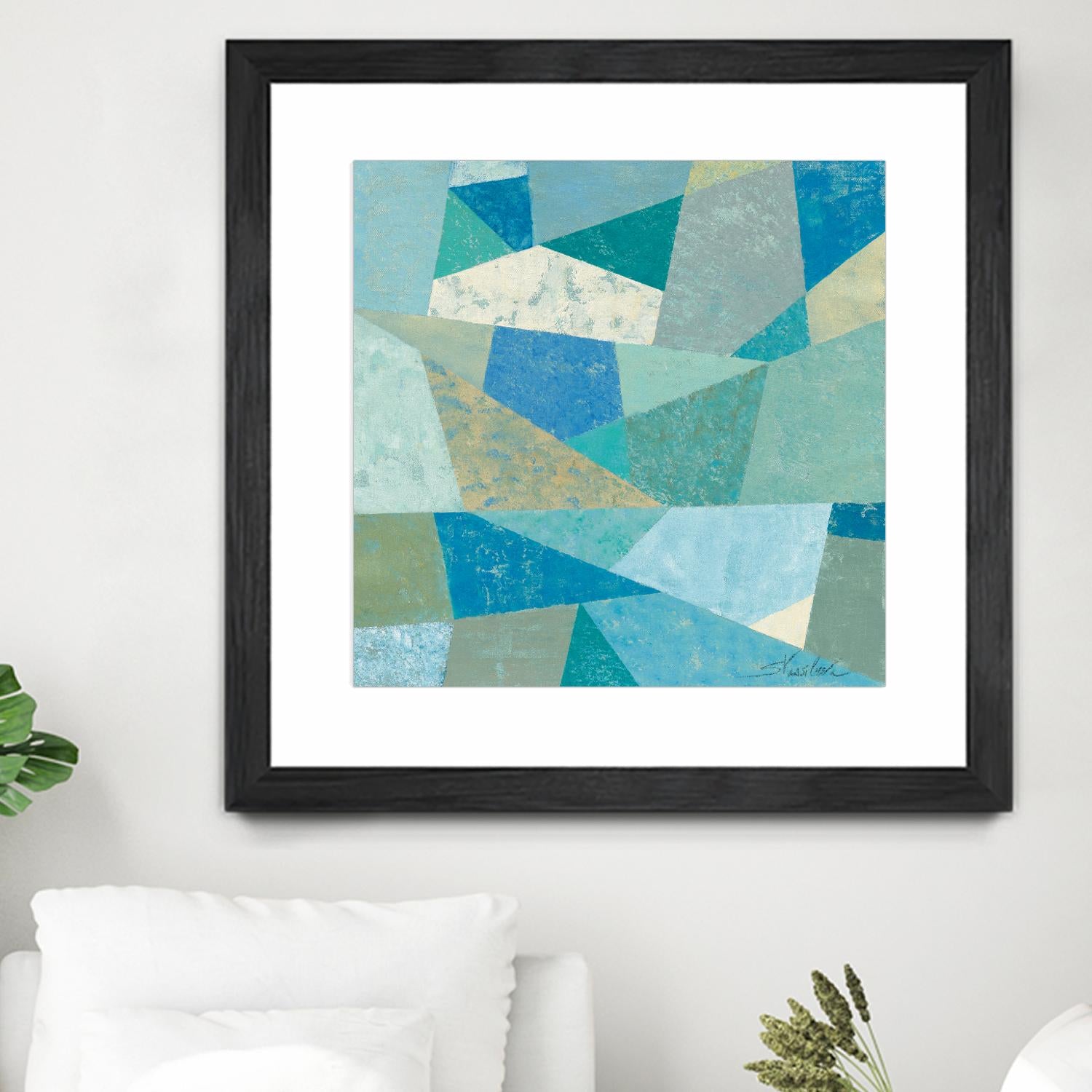 Teal Geo Metric by Silvia Vassileva on GIANT ART - green abstract