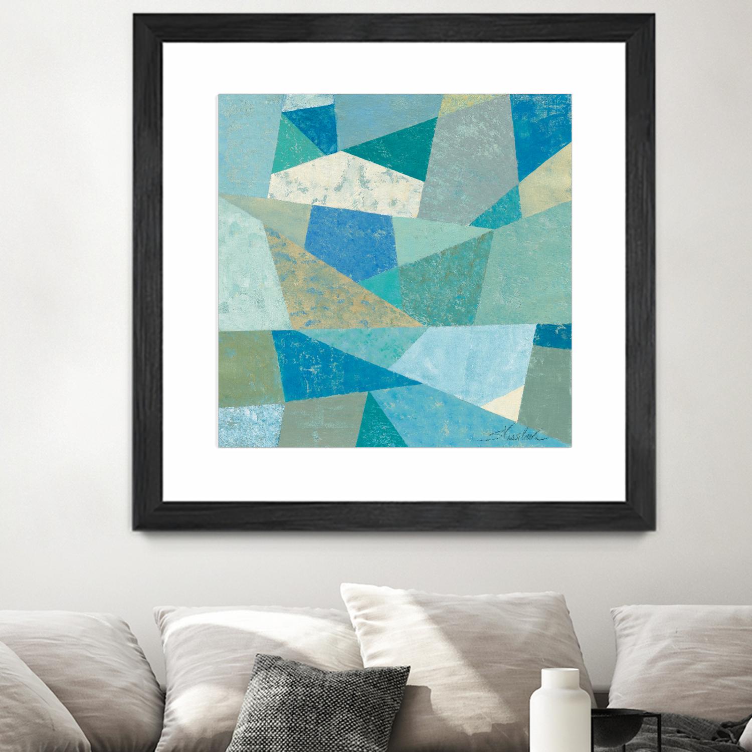 Teal Geo Metric by Silvia Vassileva on GIANT ART - green abstract