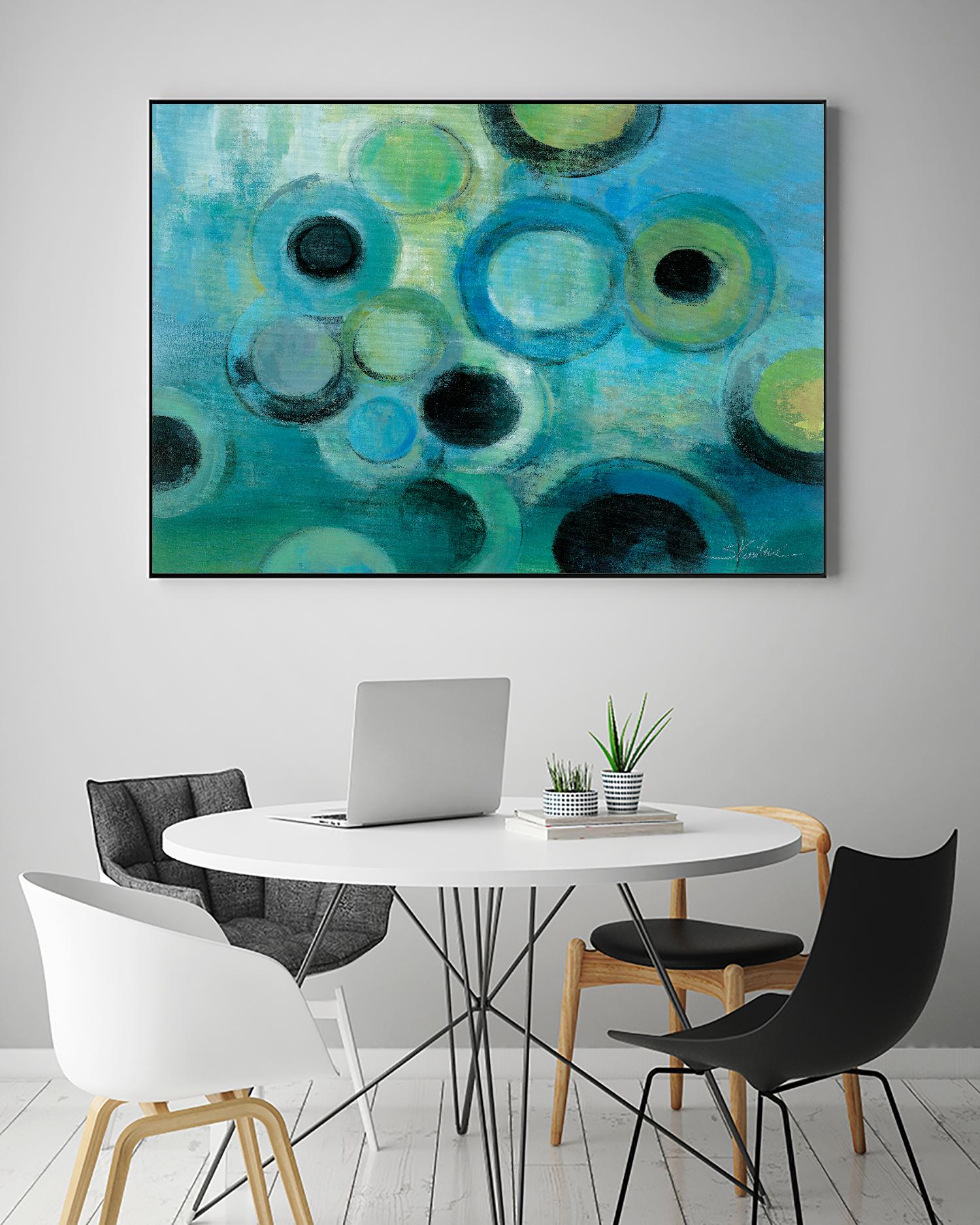 Pebbles on the Beach by Silvia Vassileva on GIANT ART - green abstract