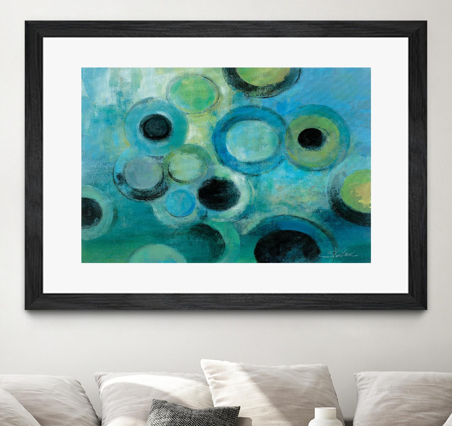 Pebbles on the Beach by Silvia Vassileva on GIANT ART - green abstract