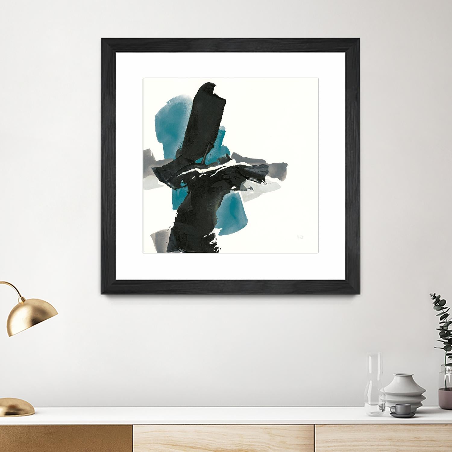 Black and Teal IV by Chris Paschke on GIANT ART - multi abstract abstract