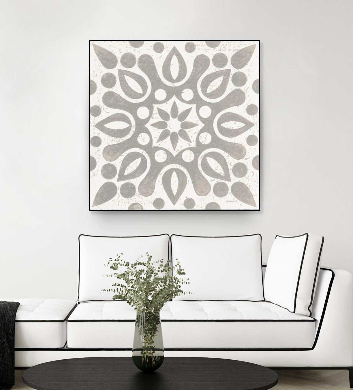 Winter Caravan Tile IV by Kathrine Lovell on GIANT ART - multi abstract cream