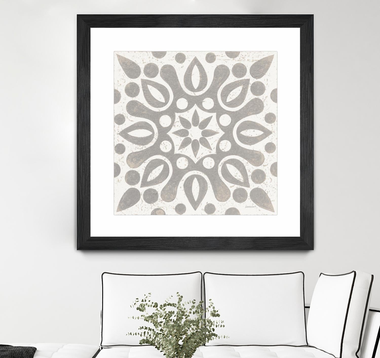 Winter Caravan Tile IV by Kathrine Lovell on GIANT ART - multi abstract cream