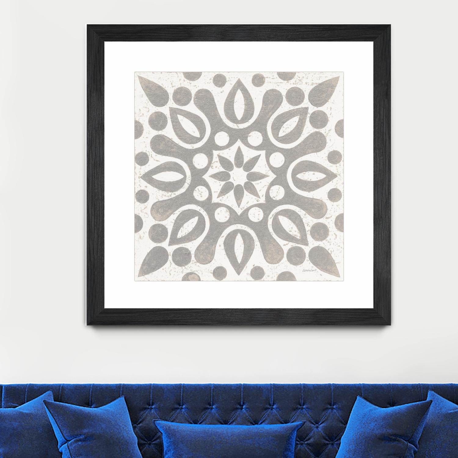 Winter Caravan Tile IV by Kathrine Lovell on GIANT ART - multi abstract cream