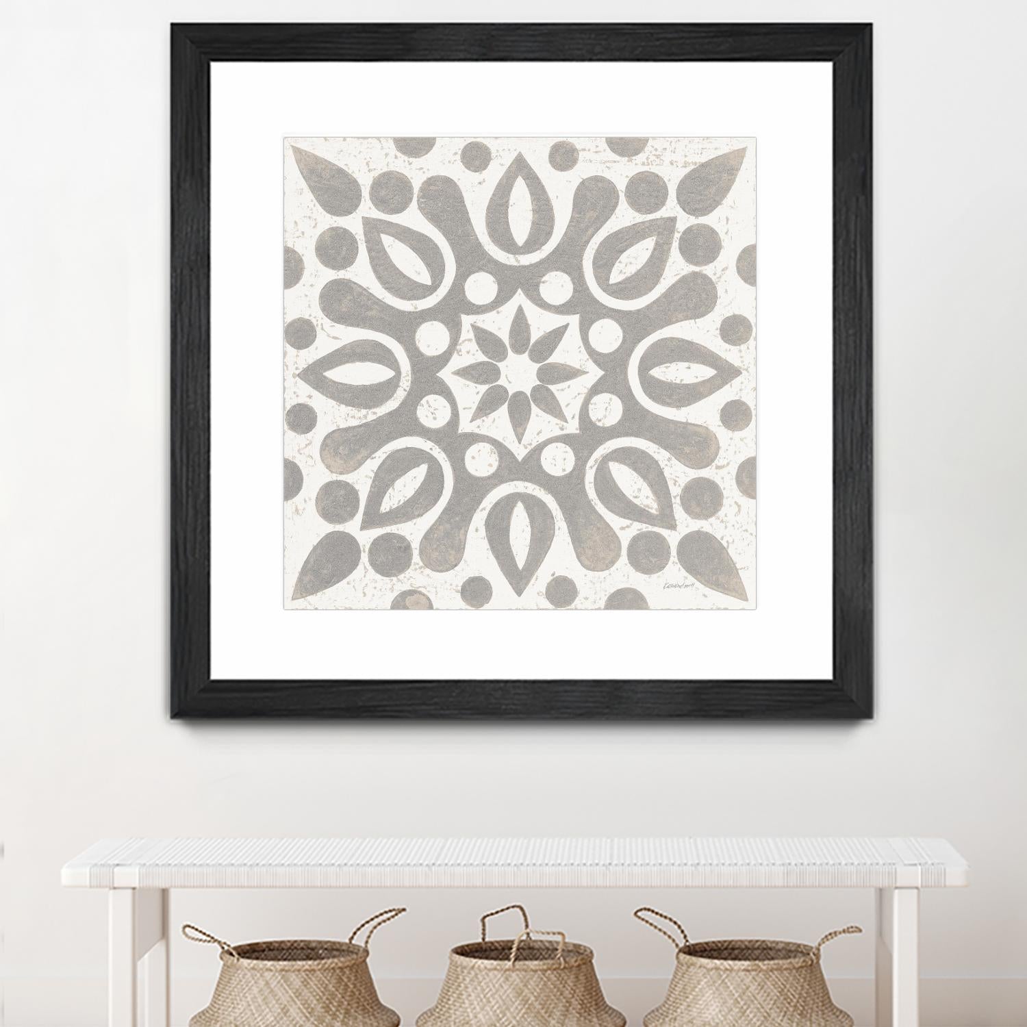 Winter Caravan Tile IV by Kathrine Lovell on GIANT ART - multi abstract cream
