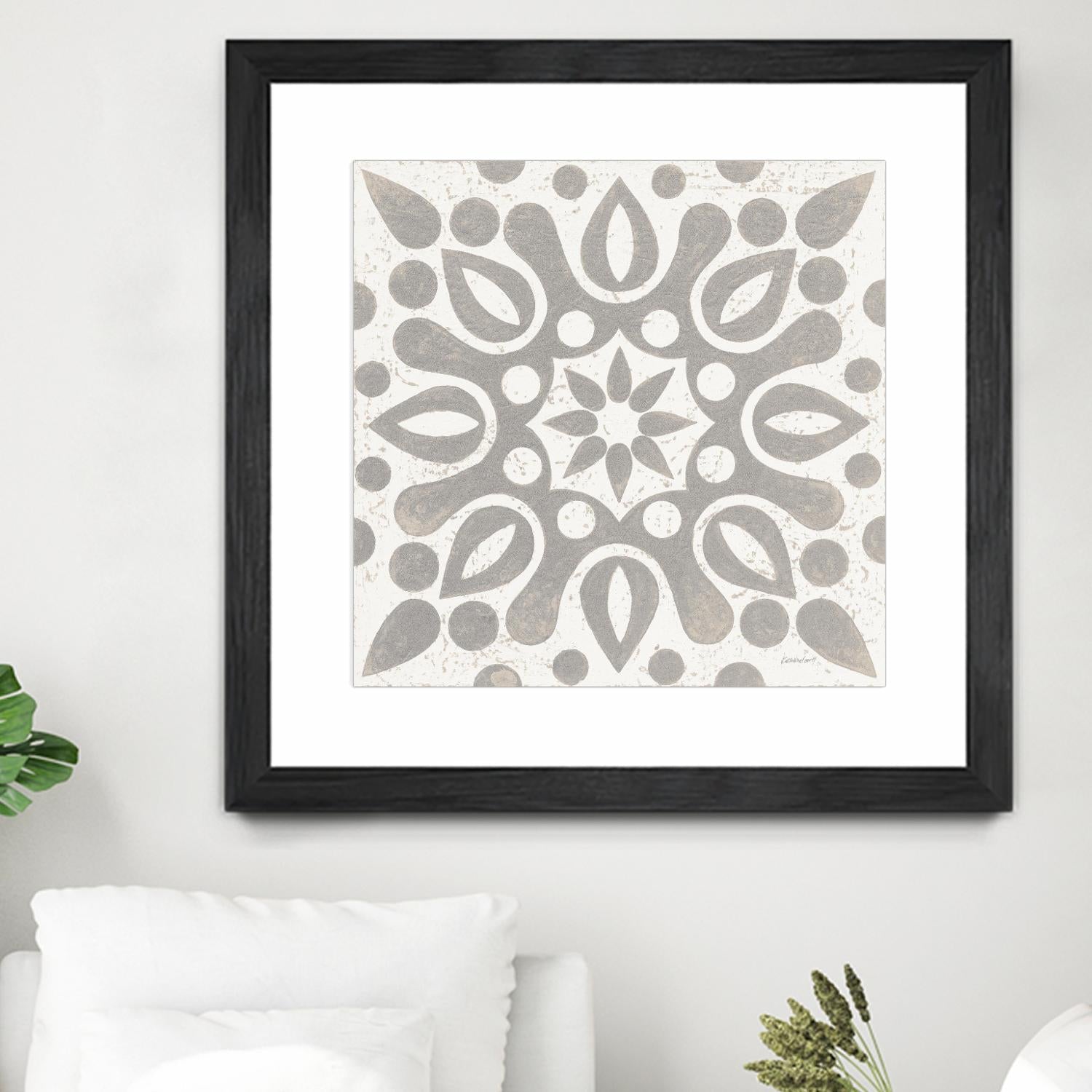 Winter Caravan Tile IV by Kathrine Lovell on GIANT ART - multi abstract cream