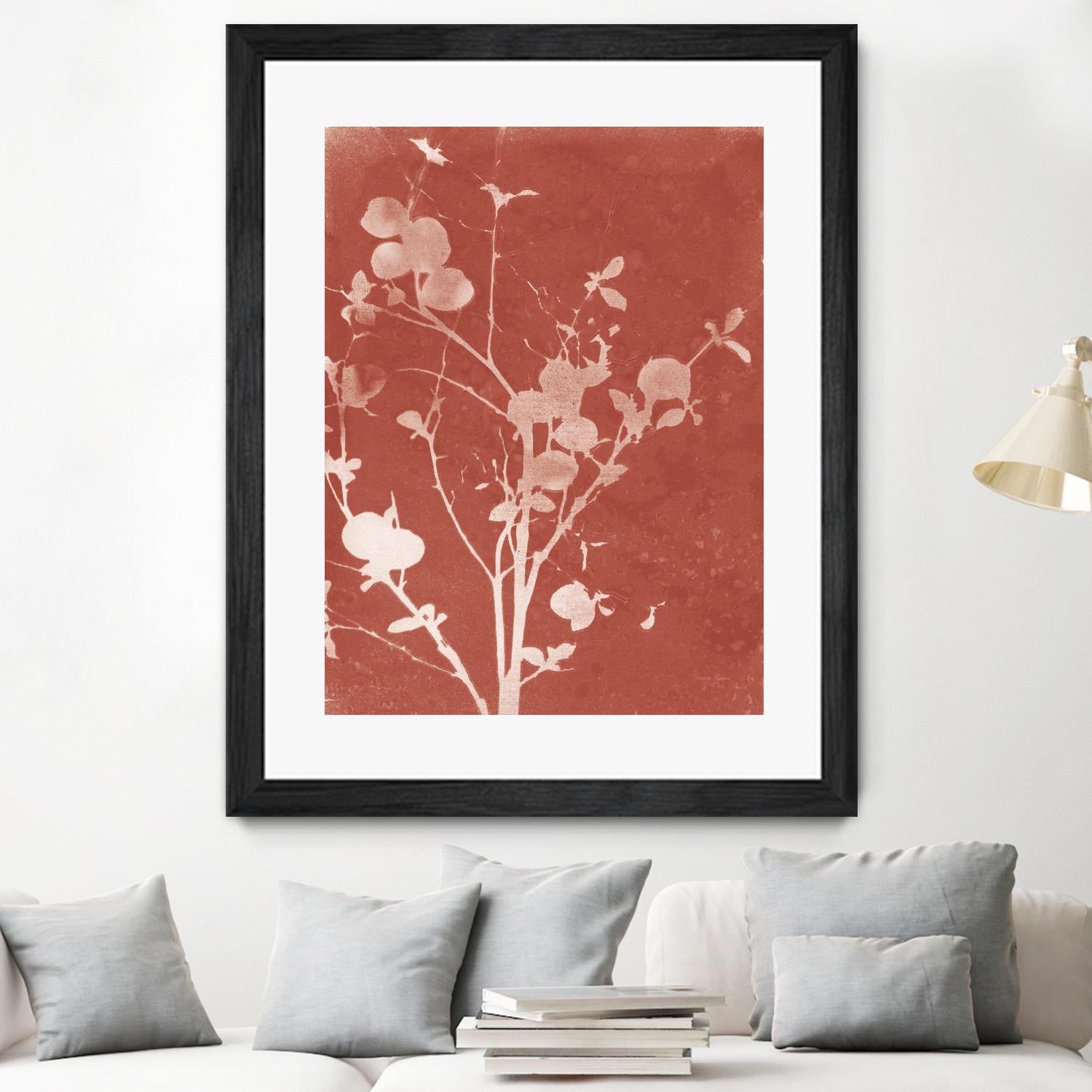 Enchanted Fall Cyanotype VI by Nancy Green on GIANT ART - red flowers red