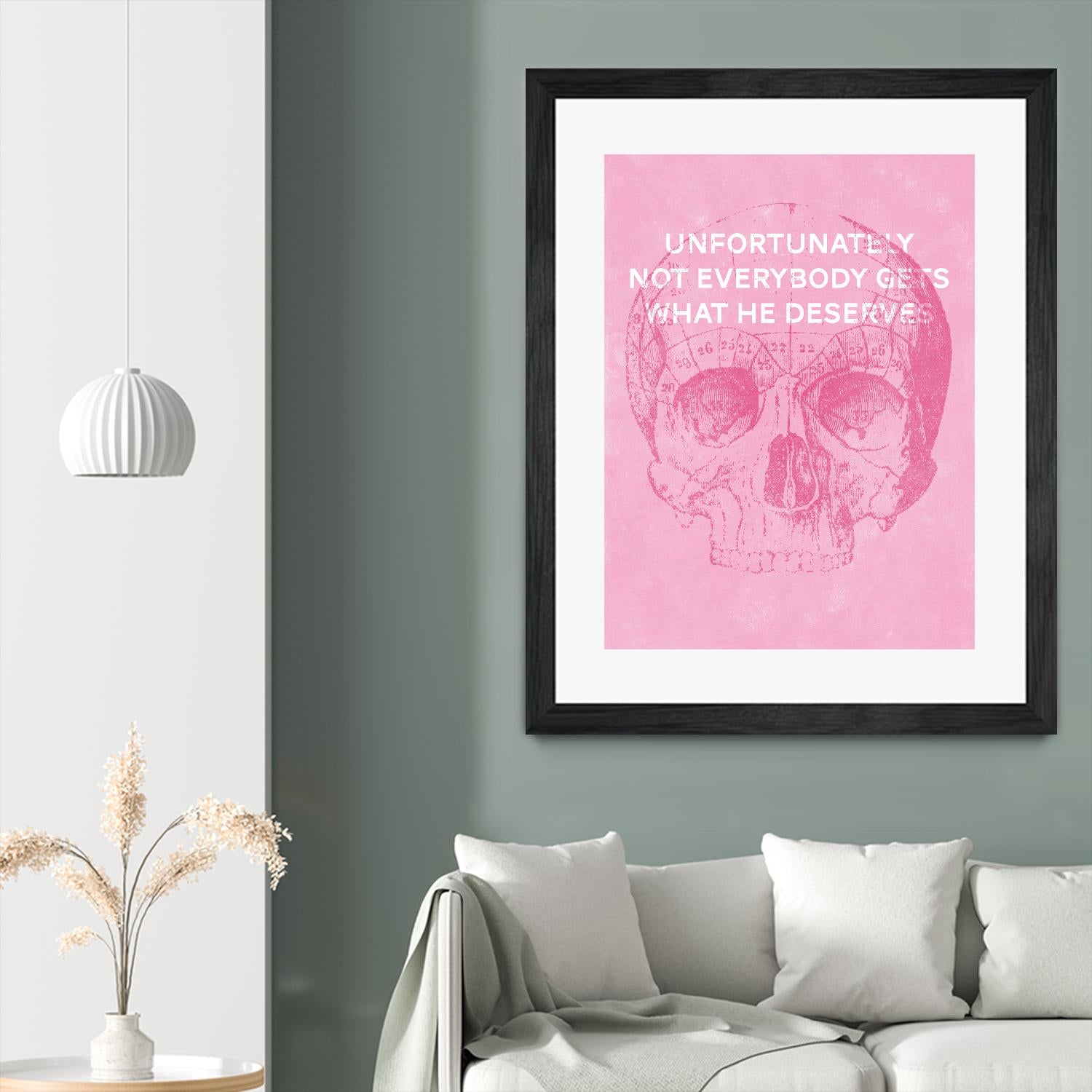 Unfortunately Not Everybody Gets What He Deserves by Hannes Beer on GIANT ART - pink inspirational, urban/pop surrealism, design/type, illustration, typography