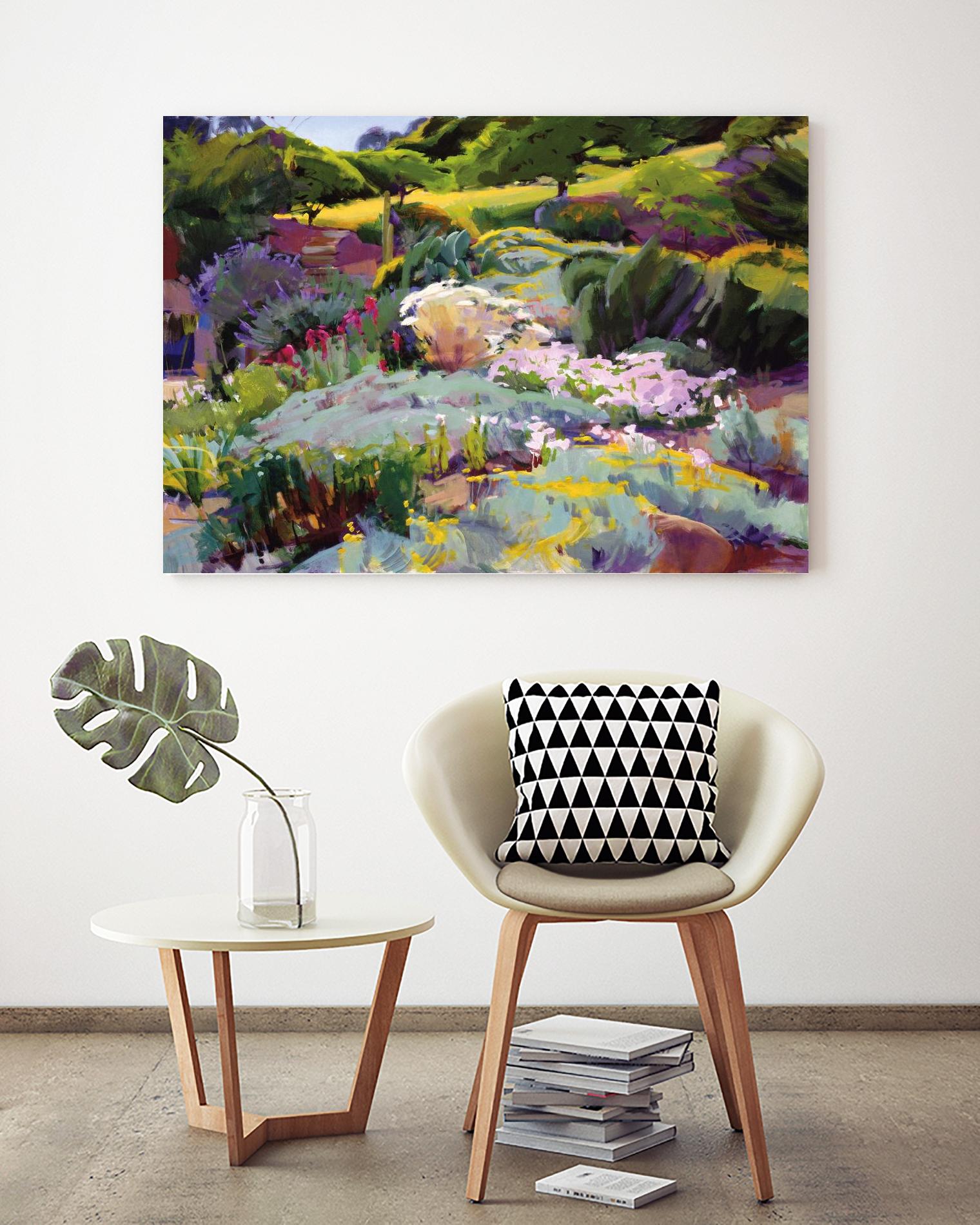 Hillside Garden by Marcia Burtt on GIANT ART - multicolor landscapes; contemporary