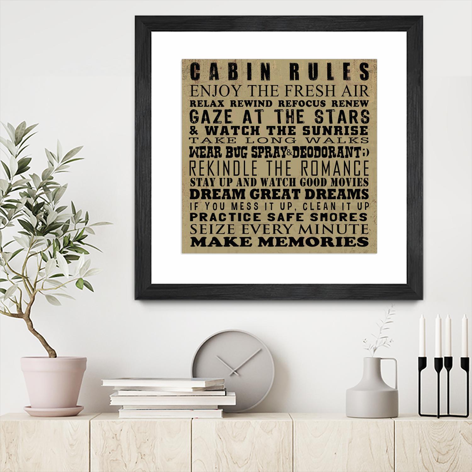 Cabin Rules by Jim Baldwin on GIANT ART - multicolor inspirational