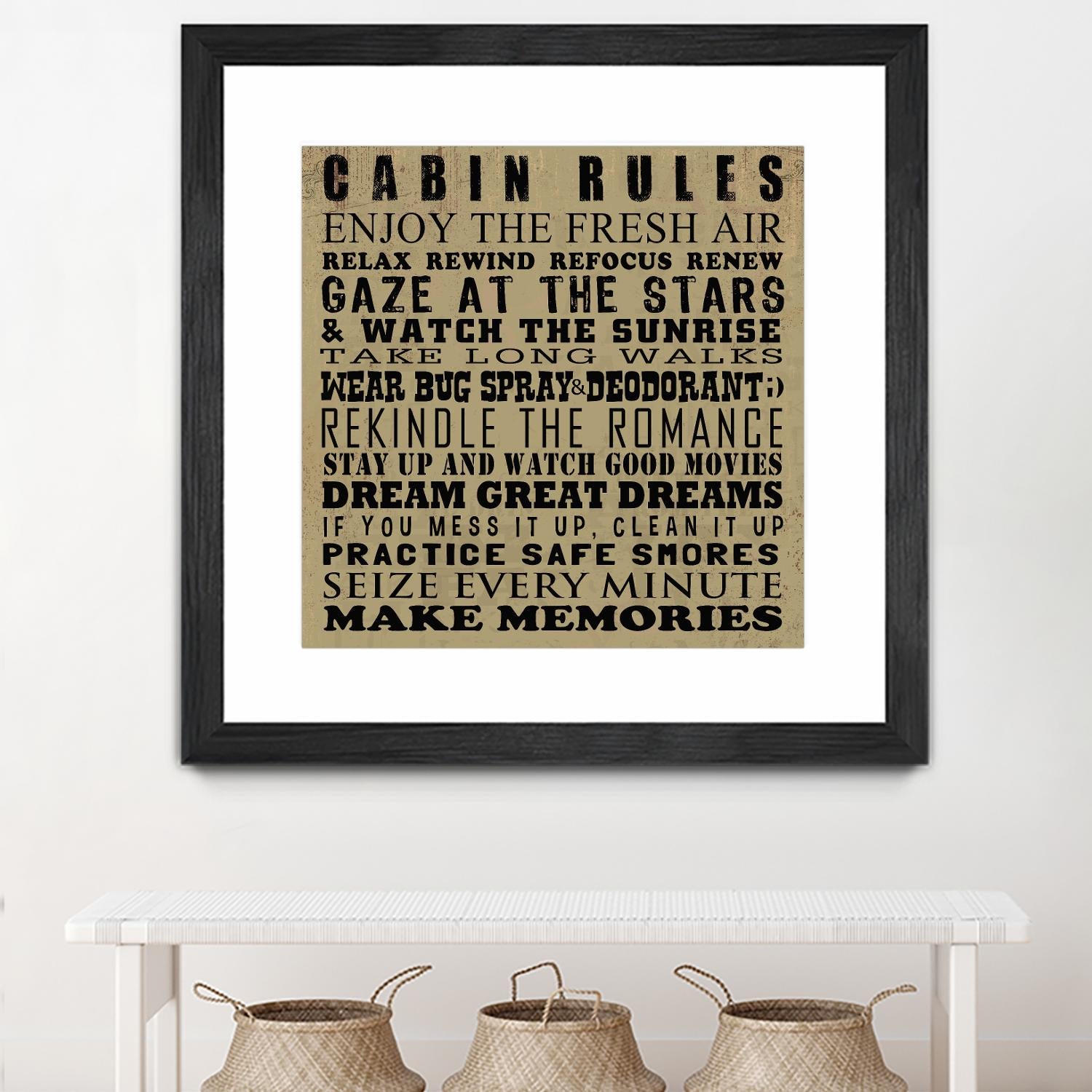Cabin Rules by Jim Baldwin on GIANT ART - multicolor inspirational