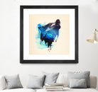Alone as a Wolf by Robert Farkas on GIANT ART - blue animals