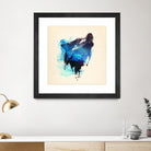 Alone as a Wolf by Robert Farkas on GIANT ART - blue animals