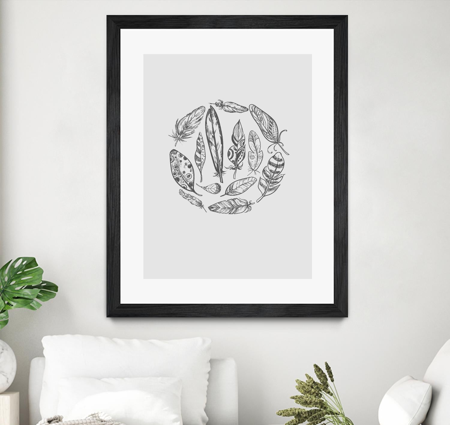 Feather Circle by Incado on GIANT ART - multicolor floral/still life