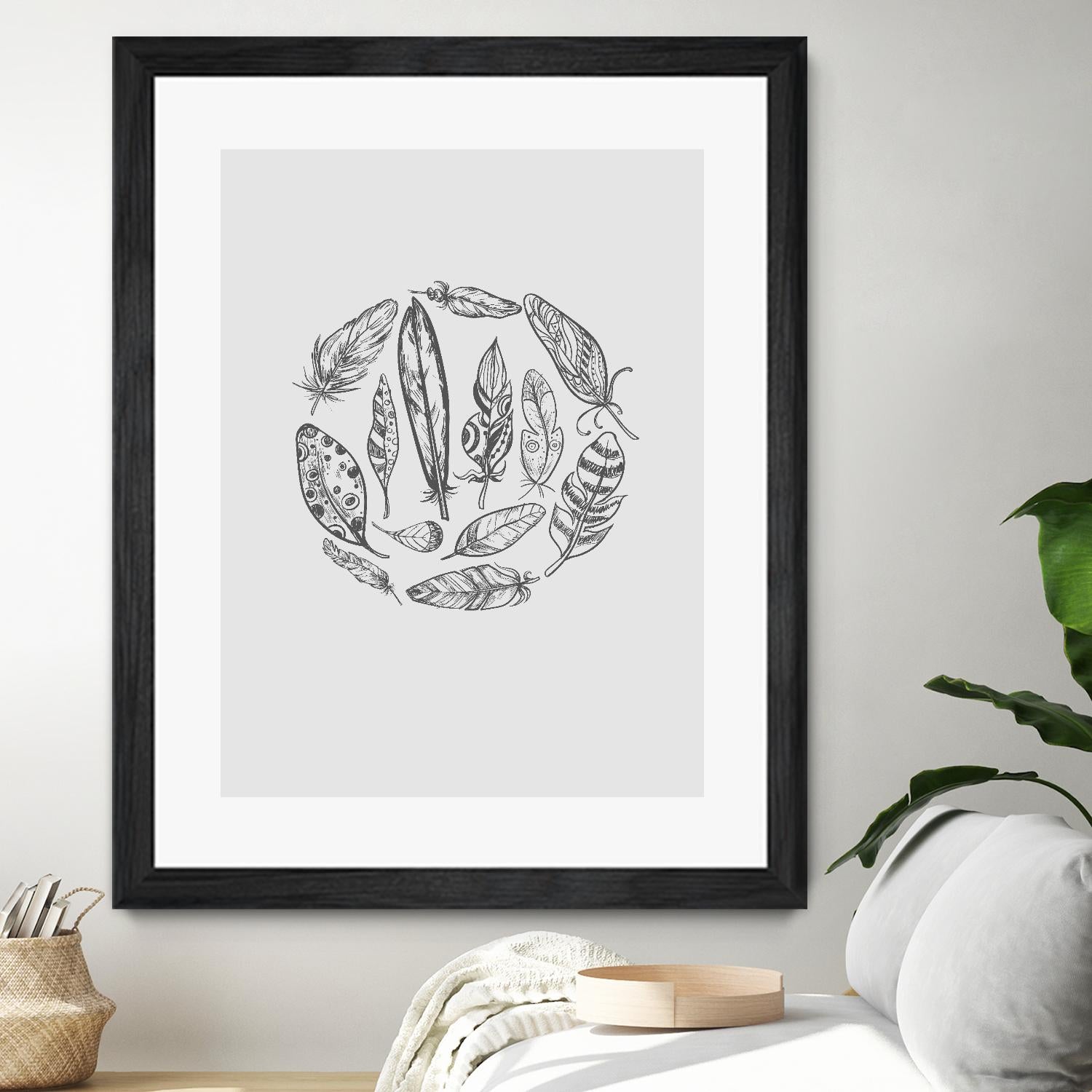 Feather Circle by Incado on GIANT ART - multicolor floral/still life