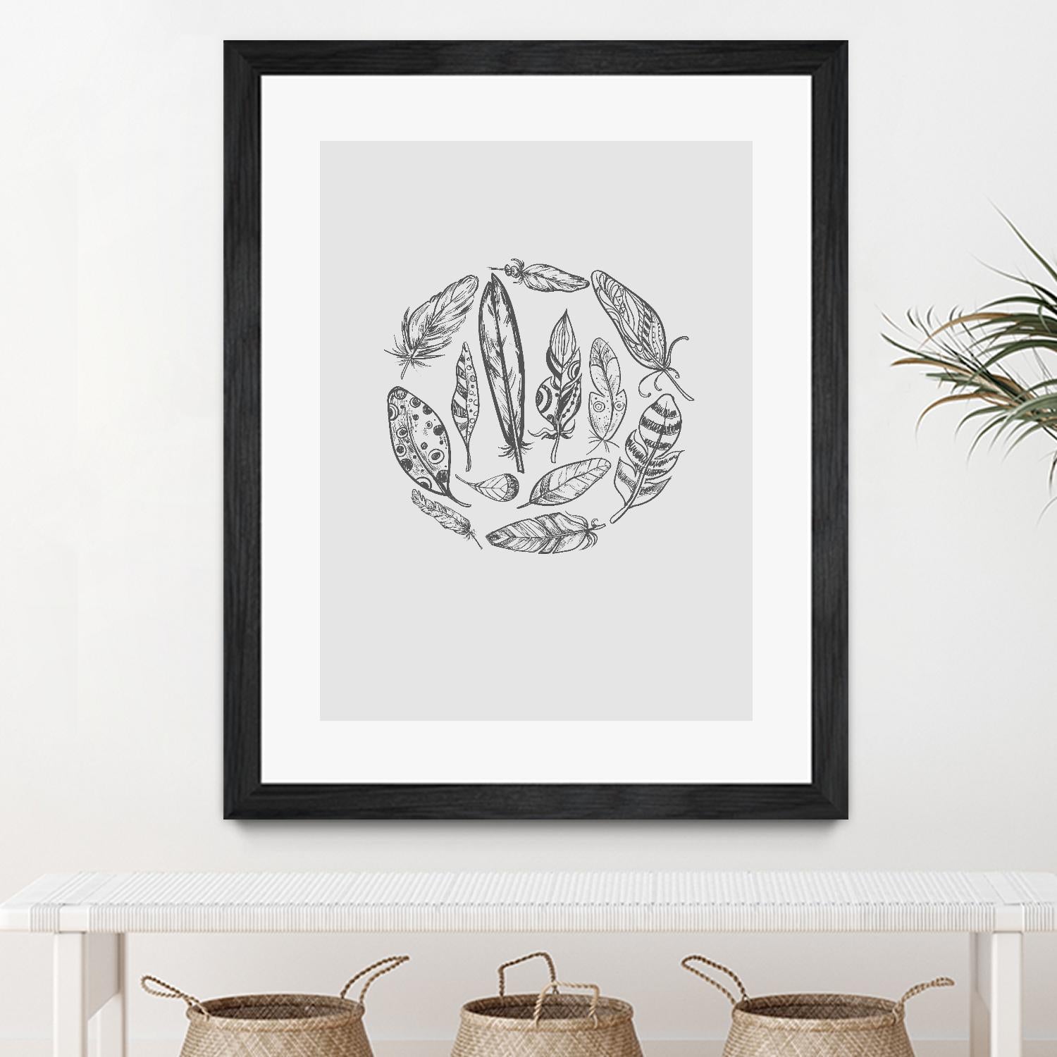 Feather Circle by Incado on GIANT ART - multicolor floral/still life