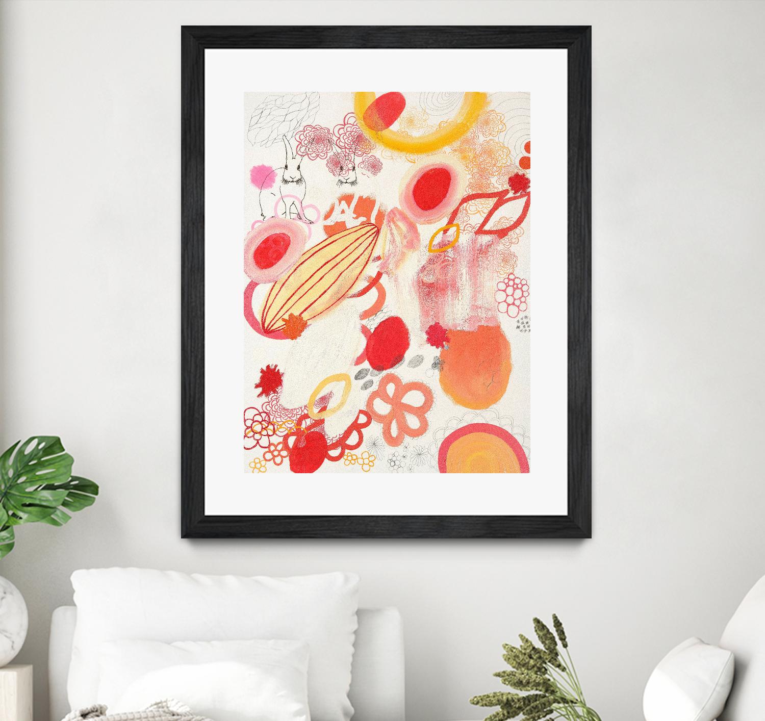 Funnie Bunnies Go To Space by Maggie Kleinpeter on GIANT ART - multicolor abstracts; contemporary