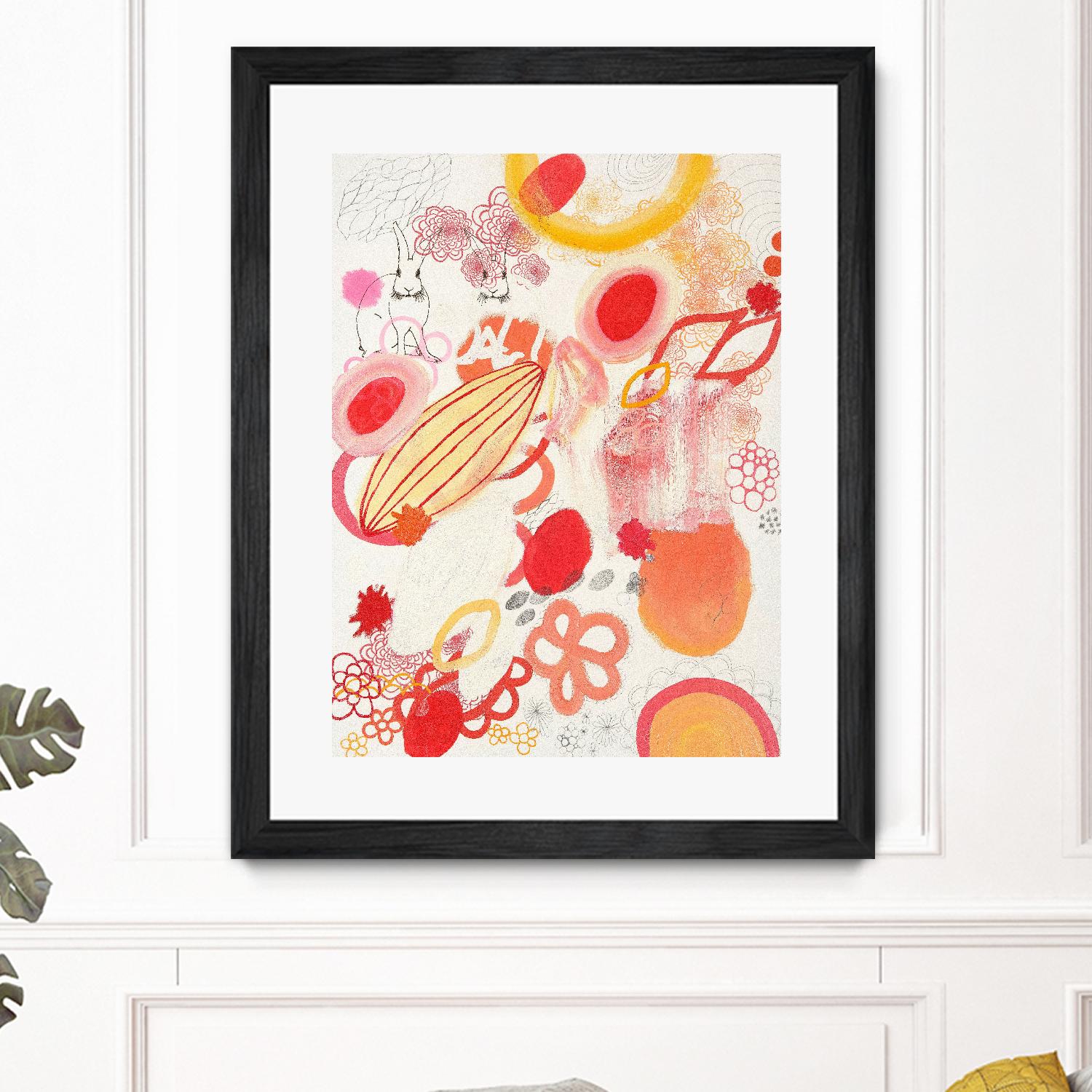 Funnie Bunnies Go To Space by Maggie Kleinpeter on GIANT ART - multicolor abstracts; contemporary