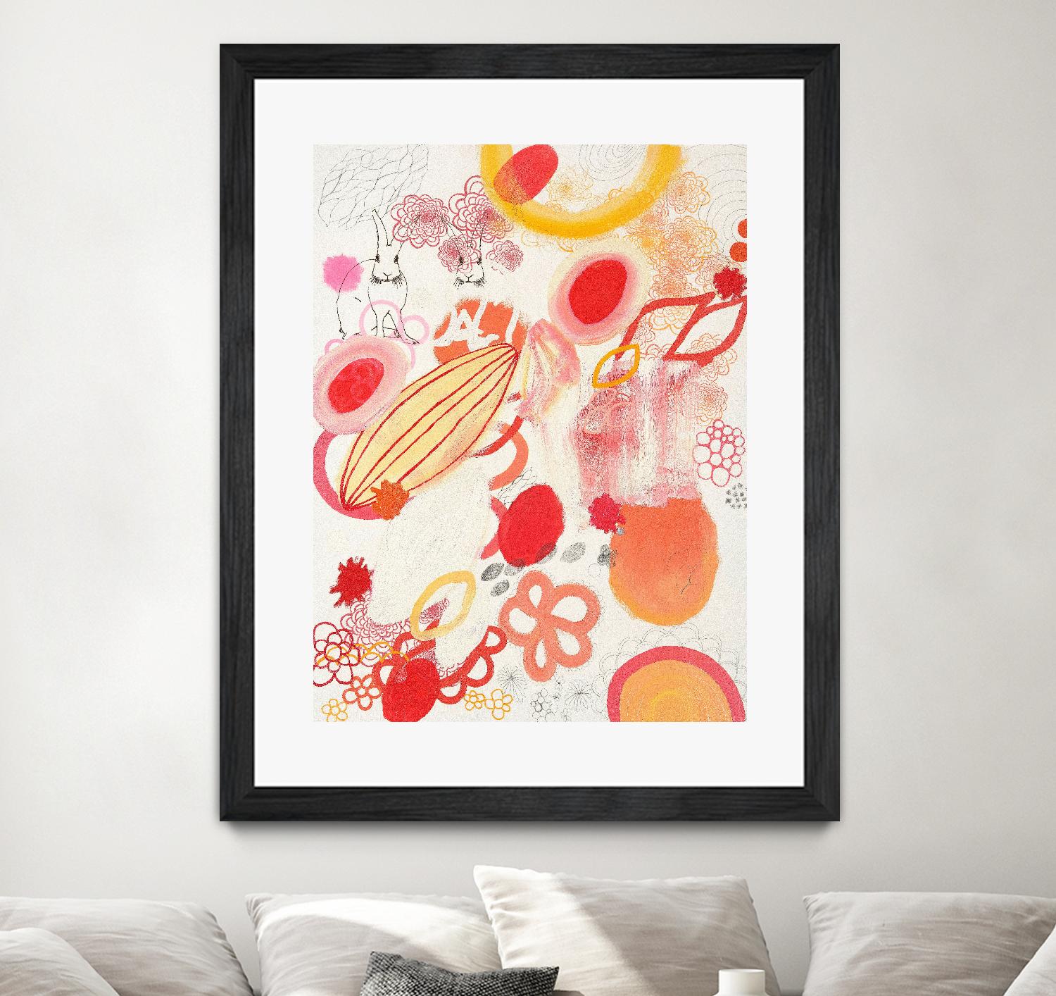 Funnie Bunnies Go To Space by Maggie Kleinpeter on GIANT ART - multicolor abstracts; contemporary
