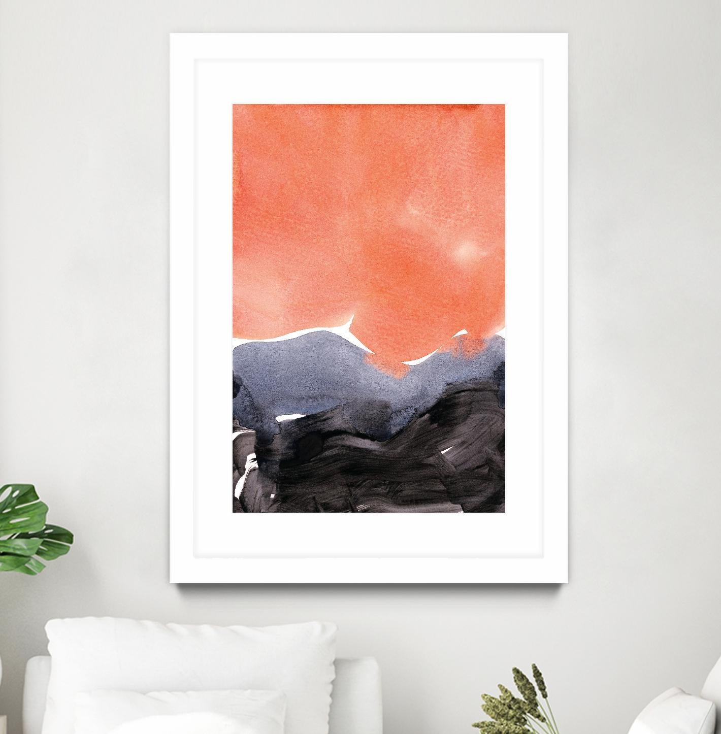 Orange Blue Graphite by Iris Lehnhardt on GIANT ART - multicolor contemporary; abstracts
