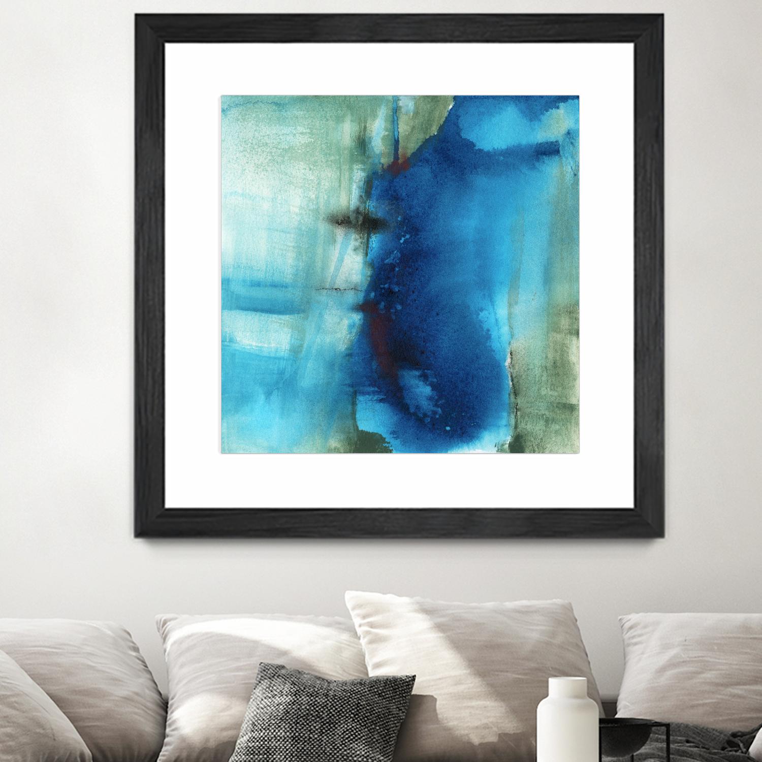 Another World I by Michelle Oppenheimer on GIANT ART - turquoise abstract