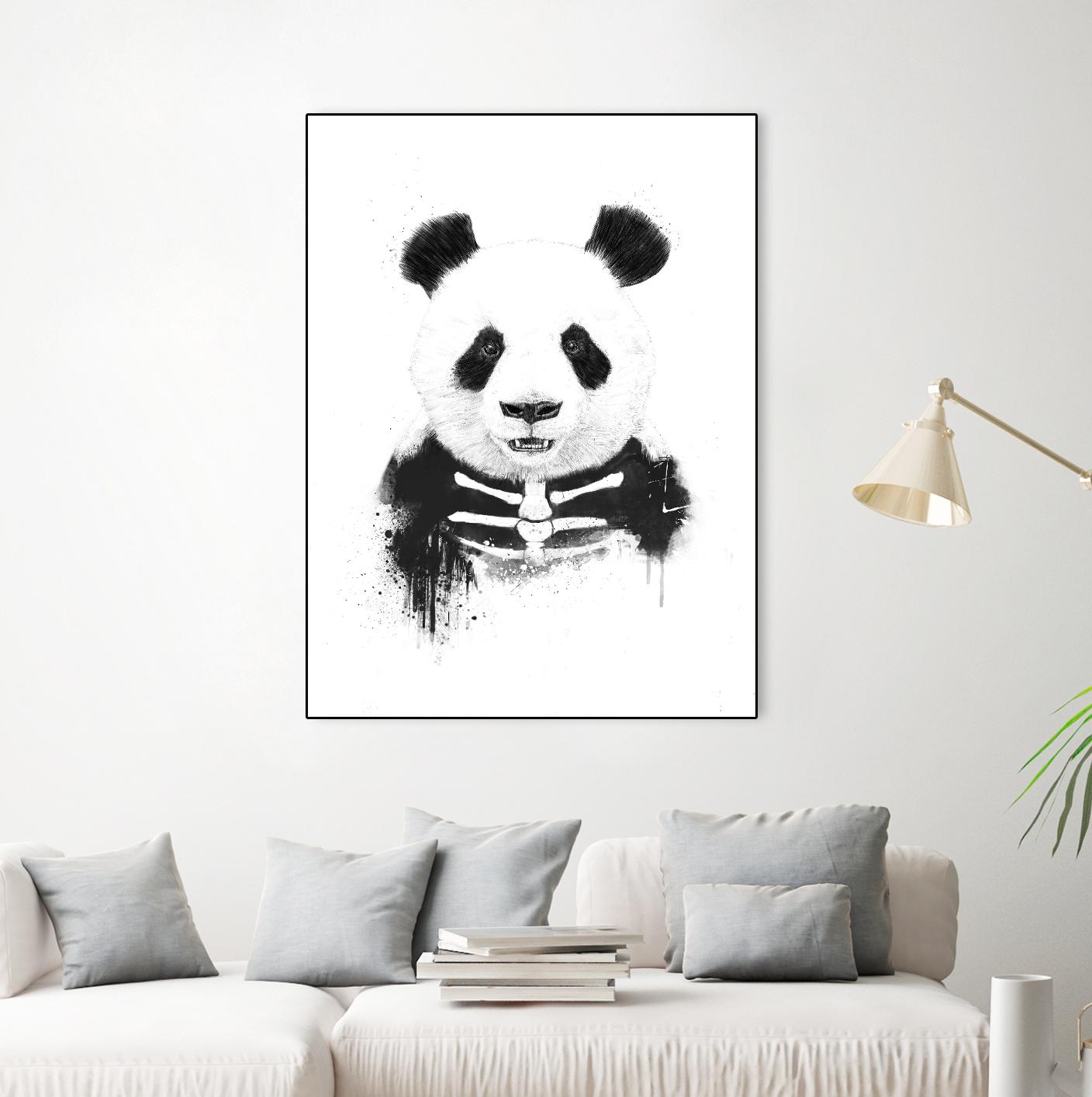 Zombie Panda by Balazs Solti on GIANT ART - white animals