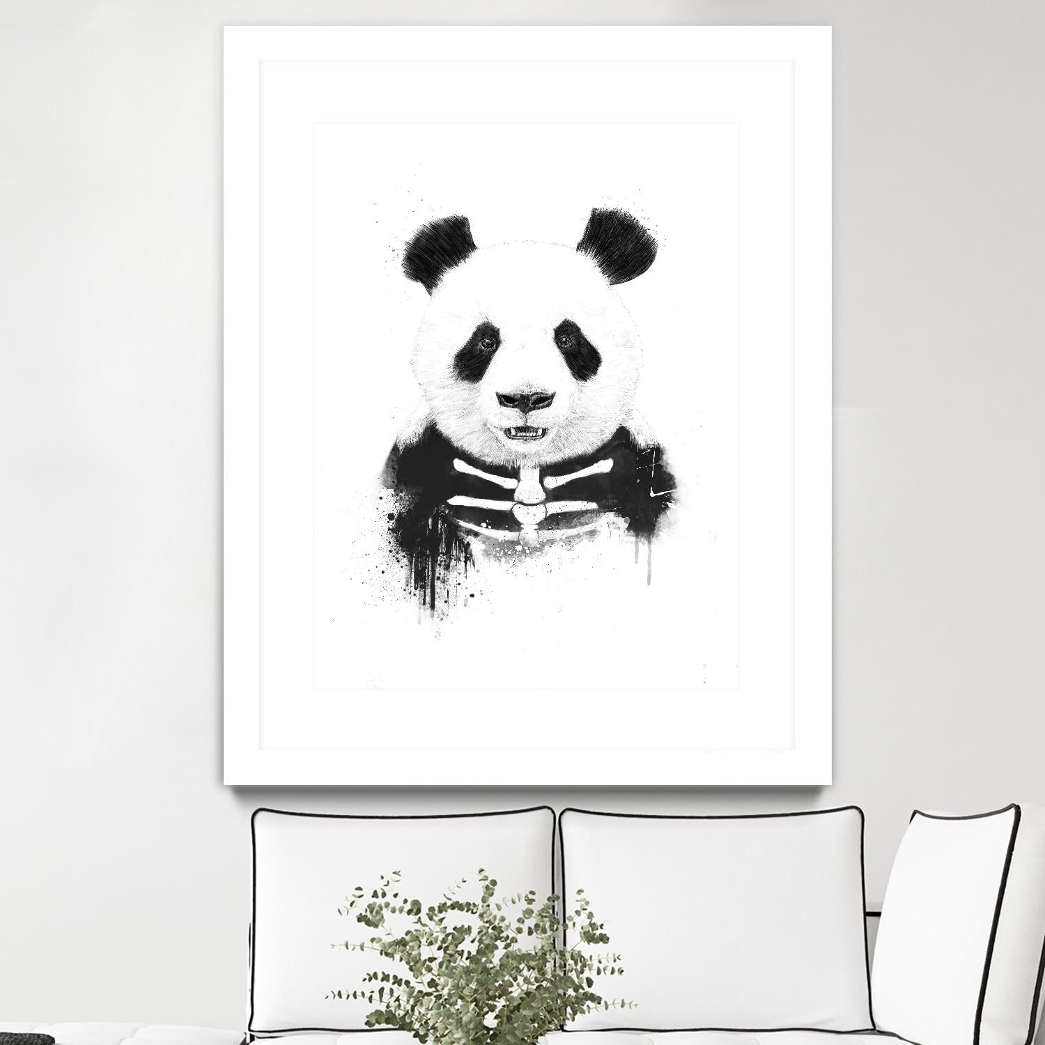 Zombie Panda by Balazs Solti on GIANT ART - white animals