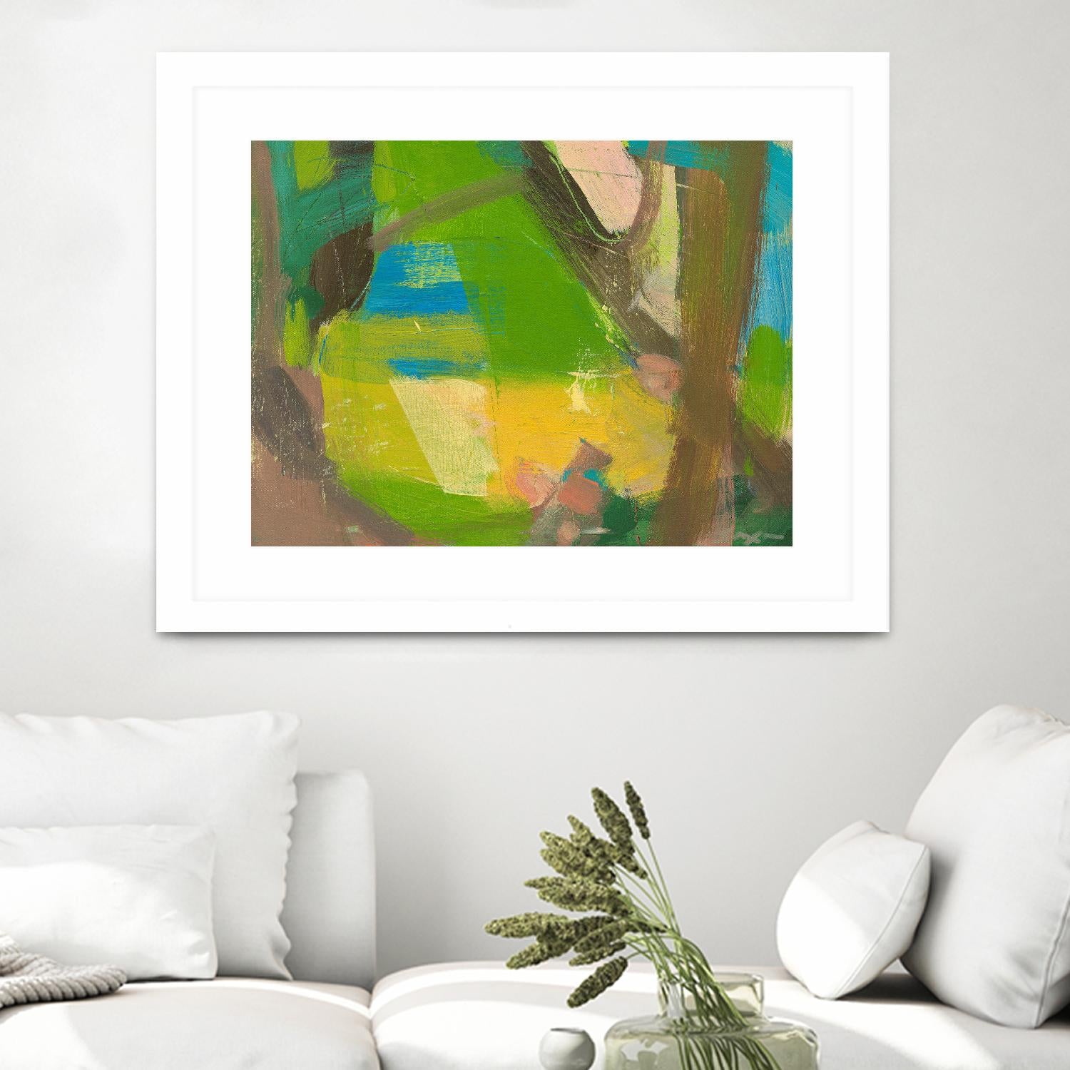 Lime Yellow Fragment 10 by Angela Saxon on GIANT ART - multicolor abstracts; contemporary