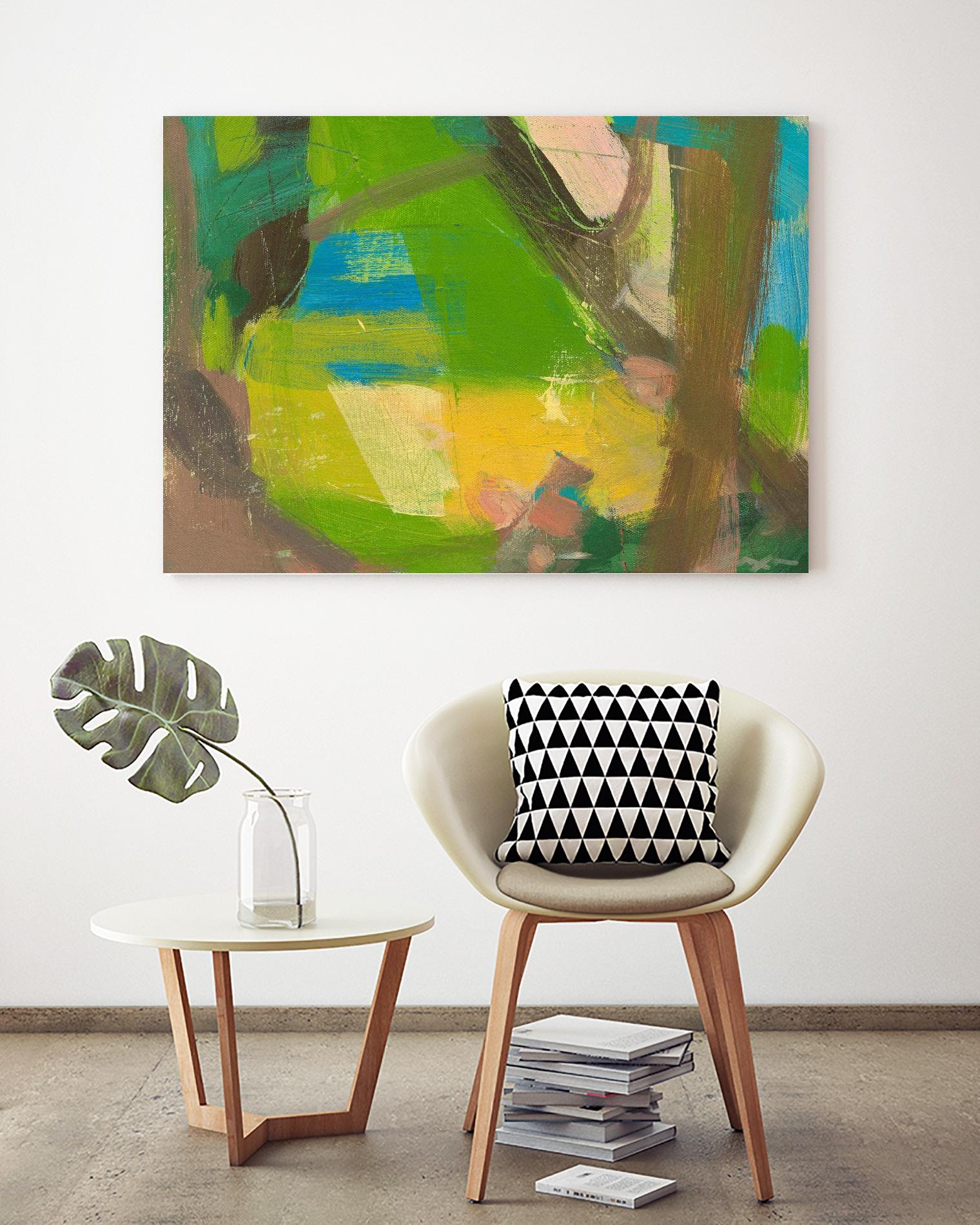 Lime Yellow Fragment 10 by Angela Saxon on GIANT ART - multicolor abstracts; contemporary