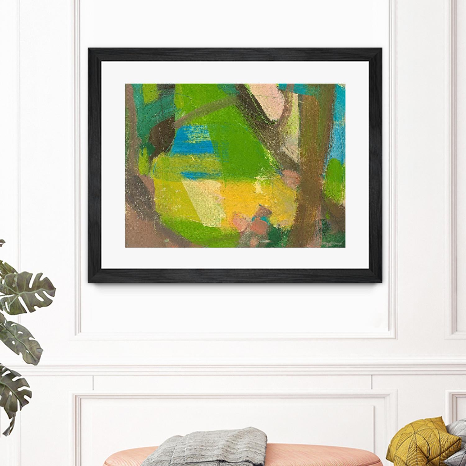 Lime Yellow Fragment 10 by Angela Saxon on GIANT ART - multicolor abstracts; contemporary