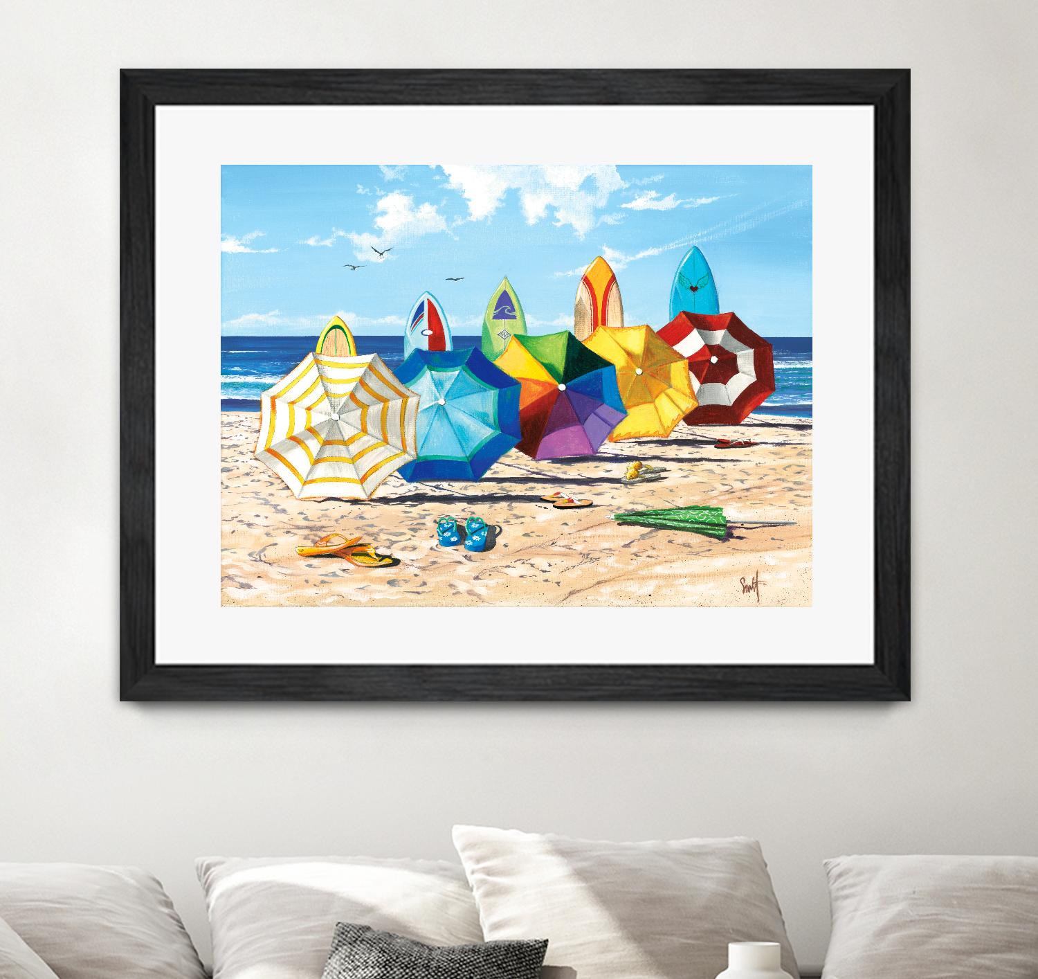 Brellas & Boards by Scott Westmoreland on GIANT ART - beige tropical