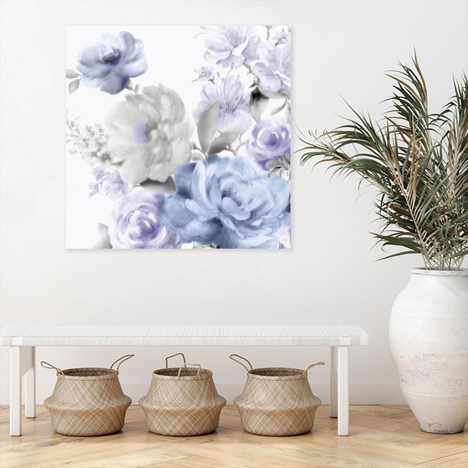 Light Floral II by Eva Watts on GIANT ART - blue floral