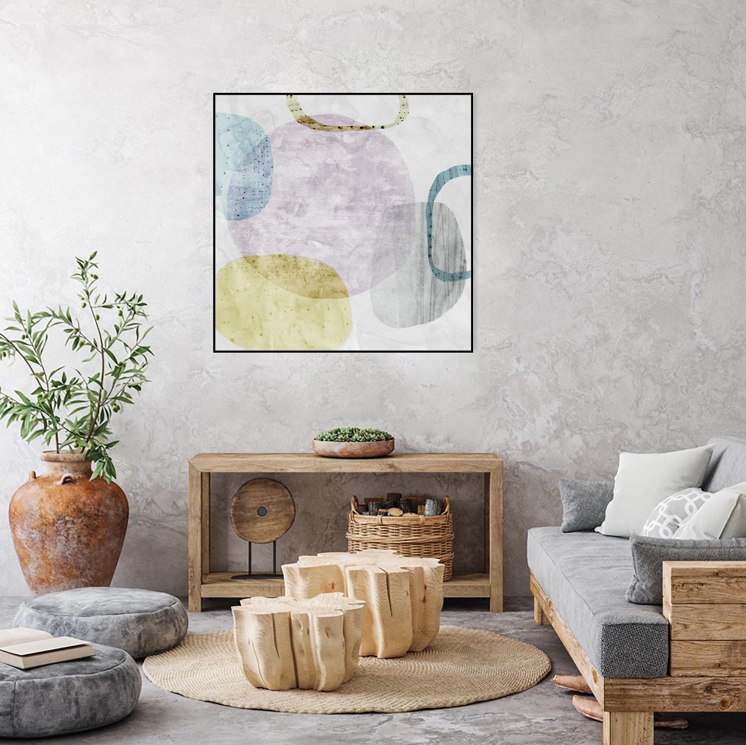 Around the Stone II by Eva Watts on GIANT ART - white abstract