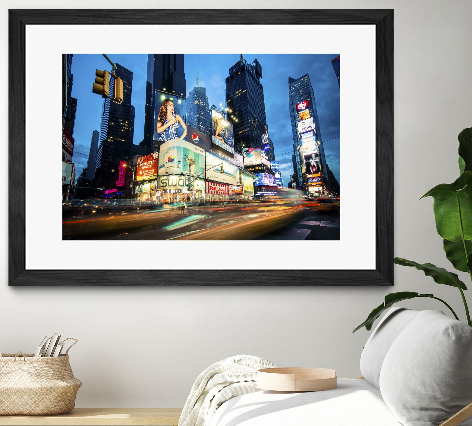 Times Square Rays of Light  III by Guilliame Gaudet on GIANT ART - black city scene
