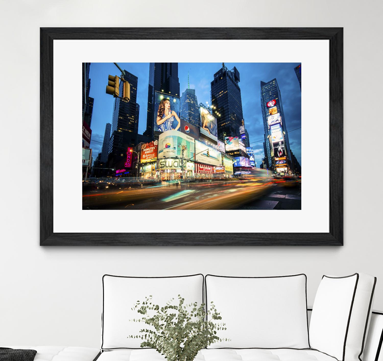 Times Square Rays of Light  III by Guilliame Gaudet on GIANT ART - black city scene
