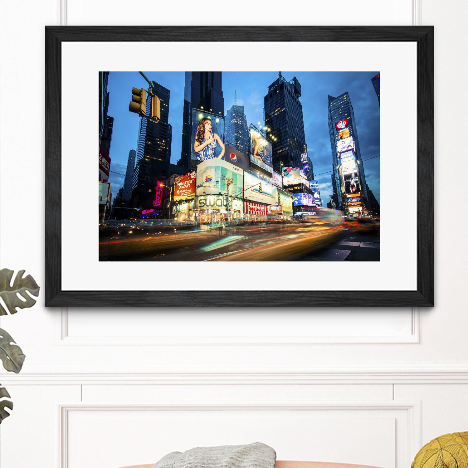 Times Square Rays of Light  III by Guilliame Gaudet on GIANT ART - black city scene