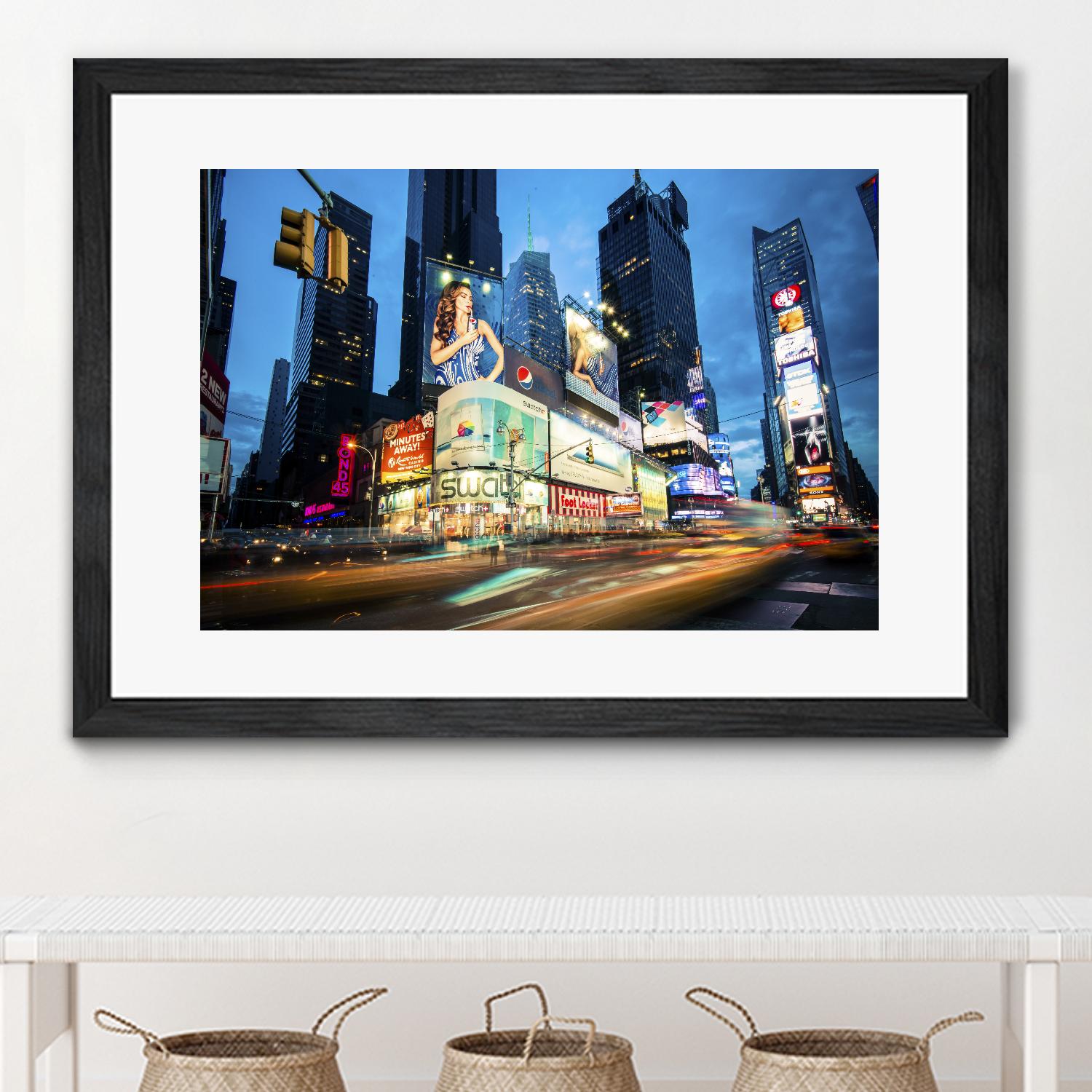 Times Square Rays of Light  III by Guilliame Gaudet on GIANT ART - black city scene