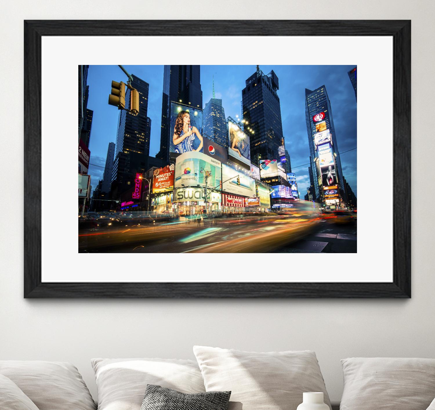 Times Square Rays of Light  III by Guilliame Gaudet on GIANT ART - black city scene