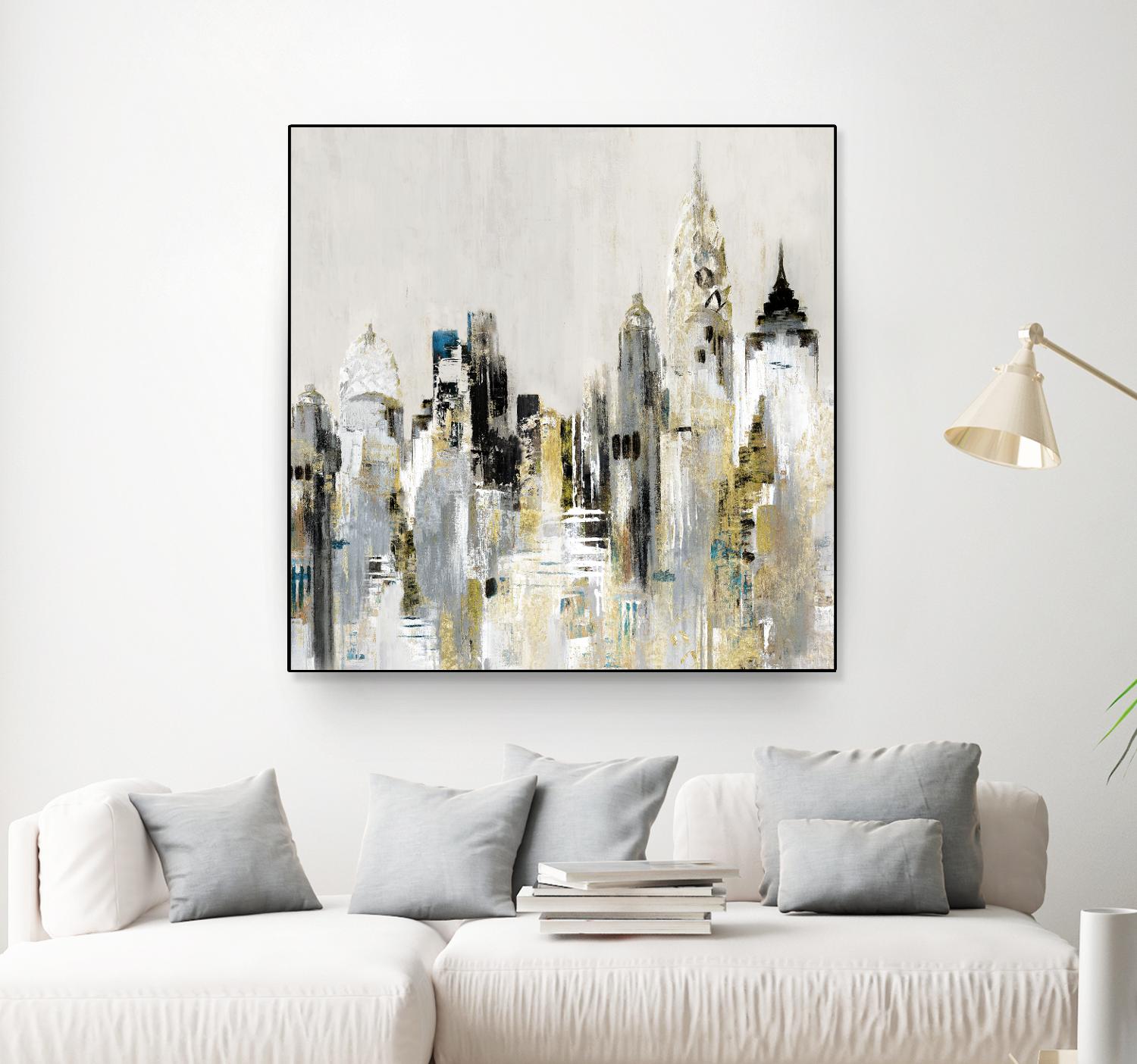 Golden Cityscape by Valeria Mravyan on GIANT ART - gold city scene