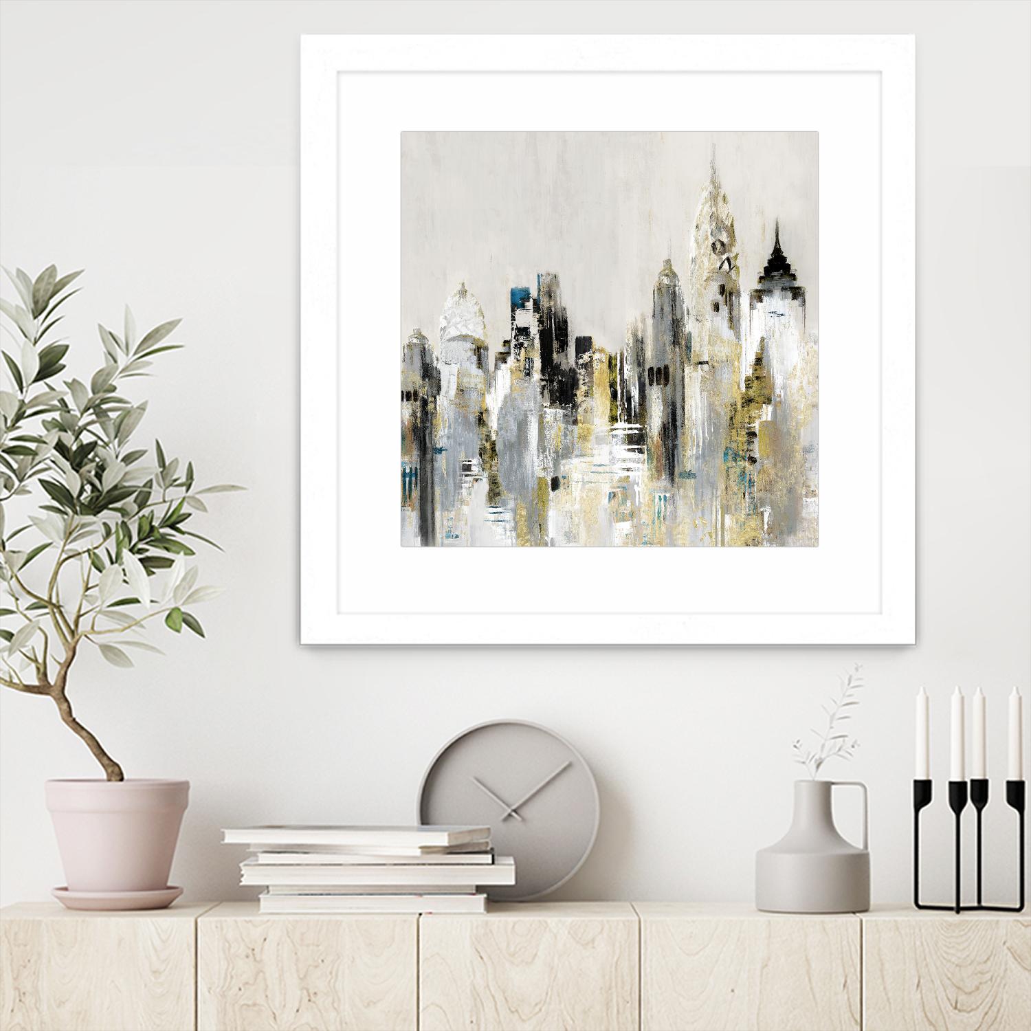 Golden Cityscape by Valeria Mravyan on GIANT ART - gold city scene