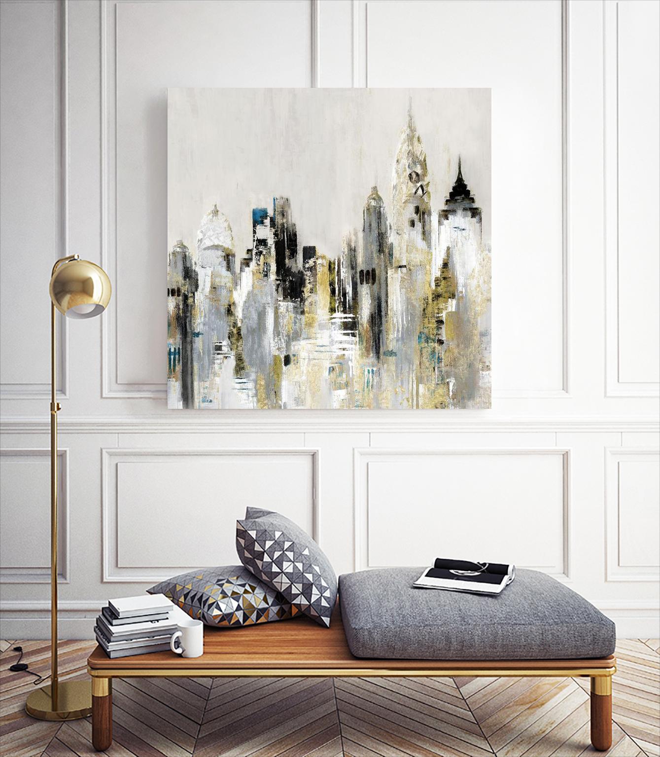 Golden Cityscape by Valeria Mravyan on GIANT ART - gold city scene