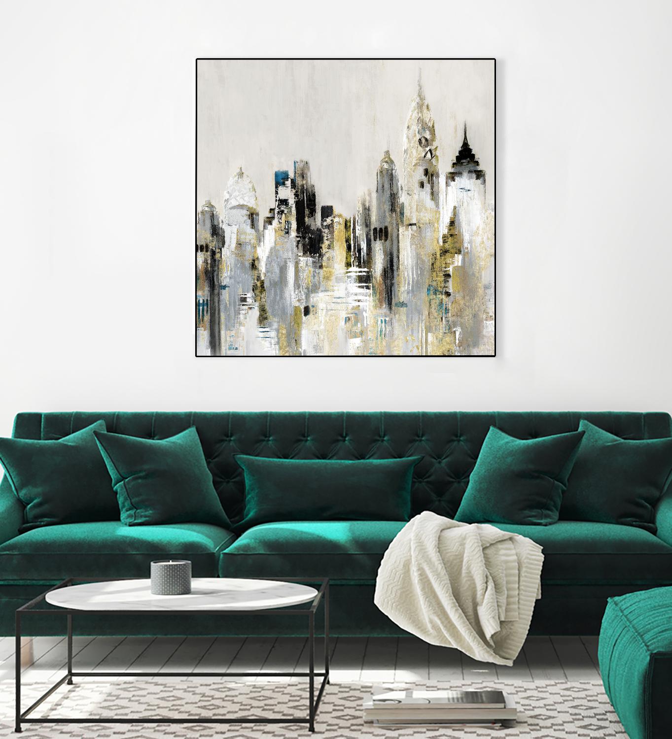 Golden Cityscape by Valeria Mravyan on GIANT ART - gold city scene